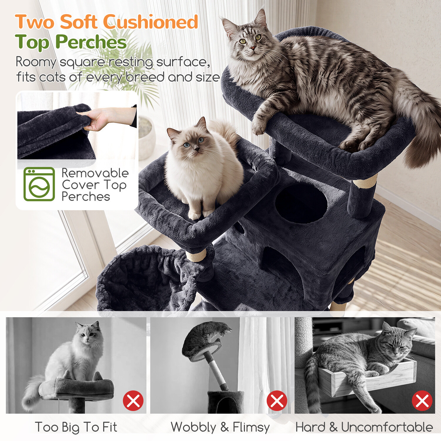 globlazer-f74h-arbre-chat-188-cm-gris-fonc-robuste image 4