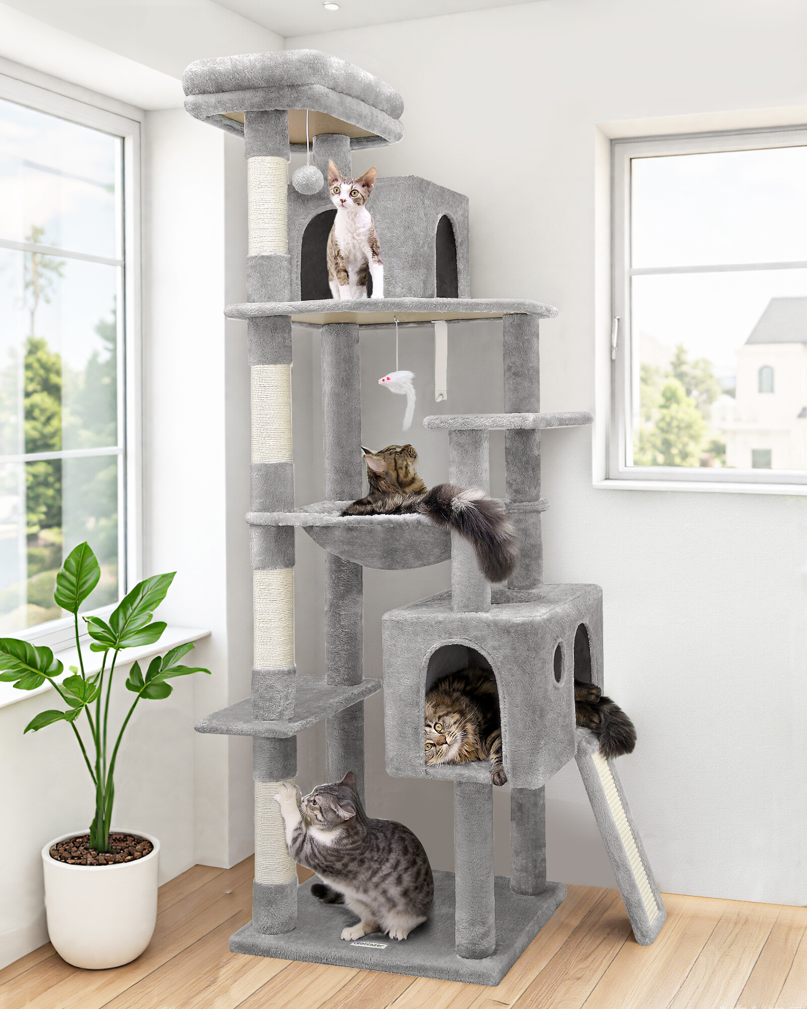 globlazer-f-series-f70-pro-arbre-chat-gris-clair-178-cm-robuste image 1