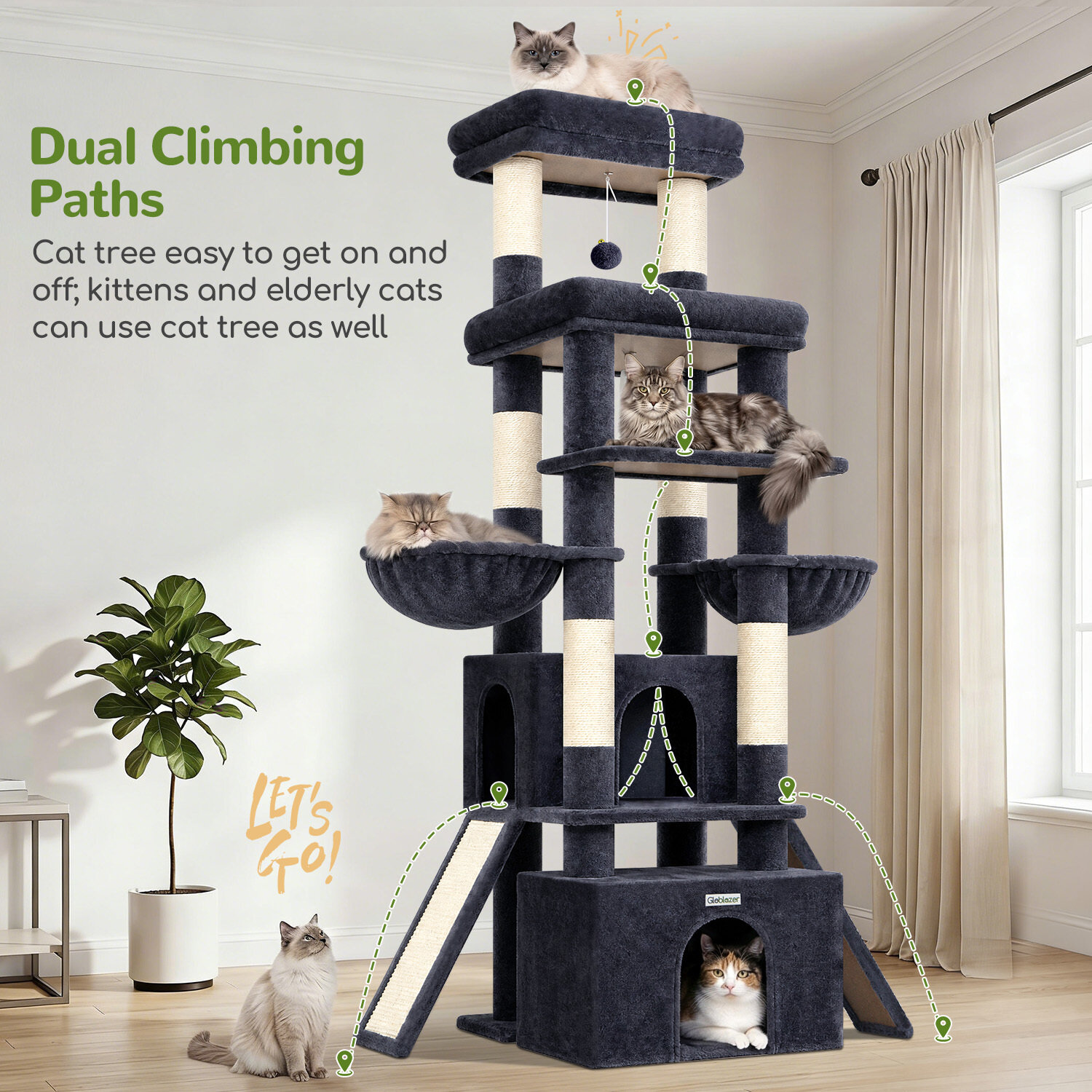 globlazer-f-series-f74g-arbre-chat-gris-fonc-74-pouces image 7