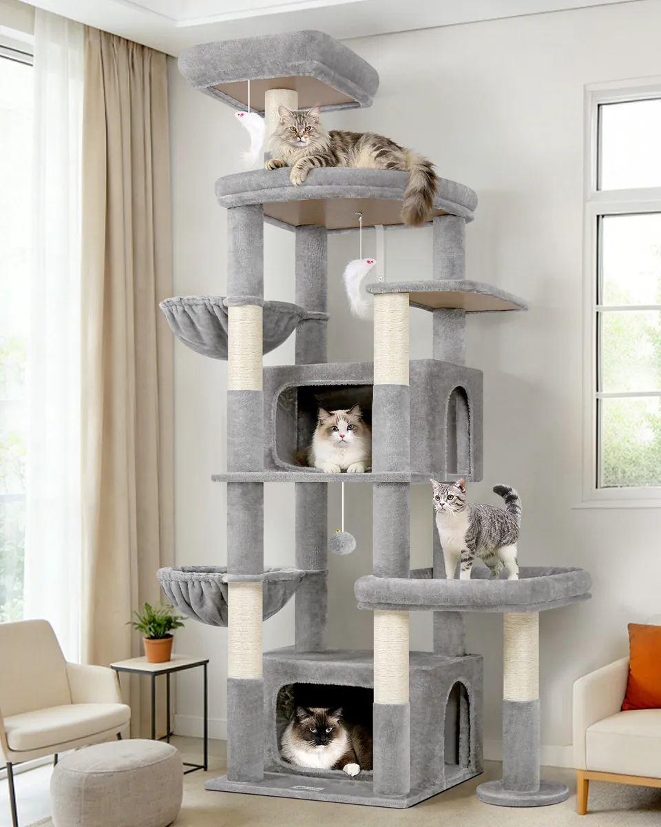 globlazer-s-series-s75-arbre-chat-gris-clair-75-pouces image 1