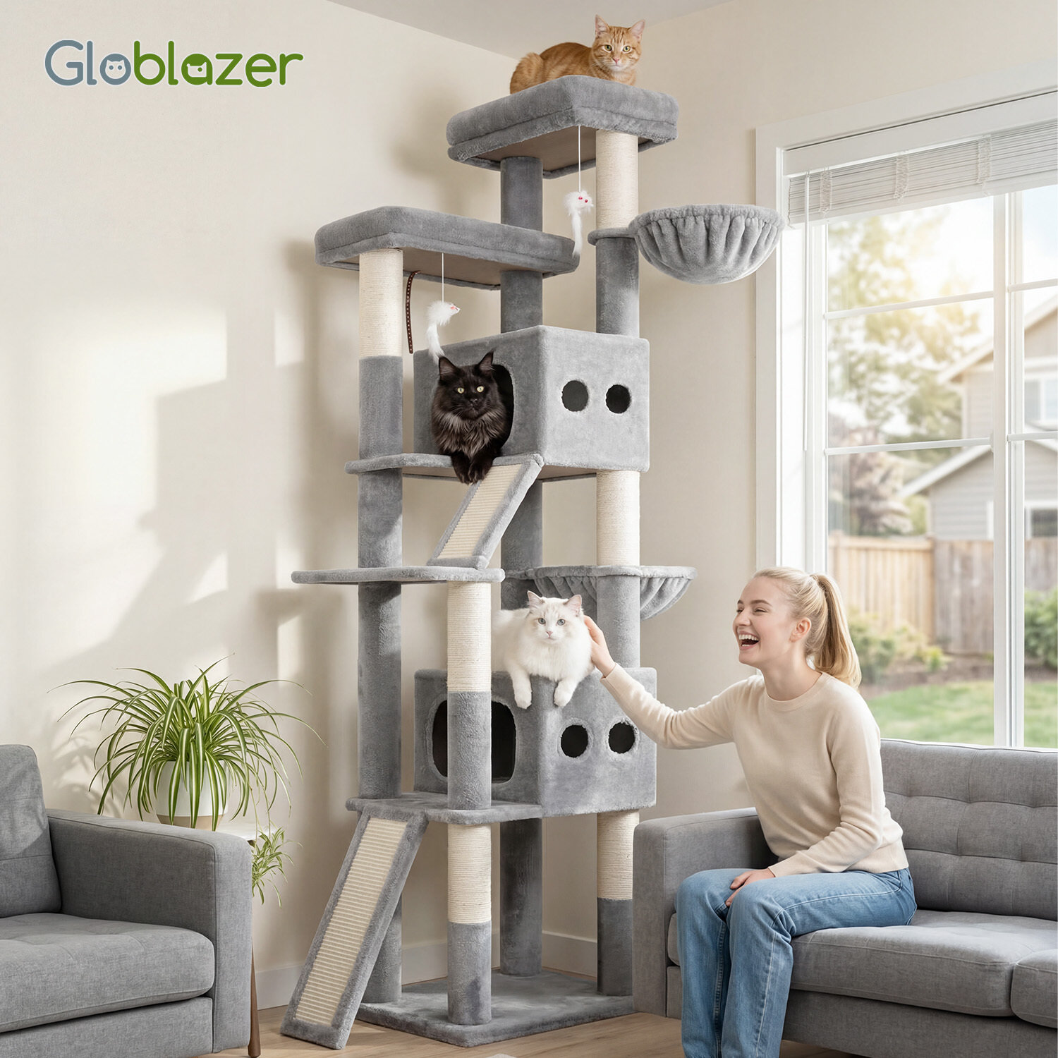 globlazer-s83f-arbre-chat-gris-clair-211-cm-grand-chat image 3