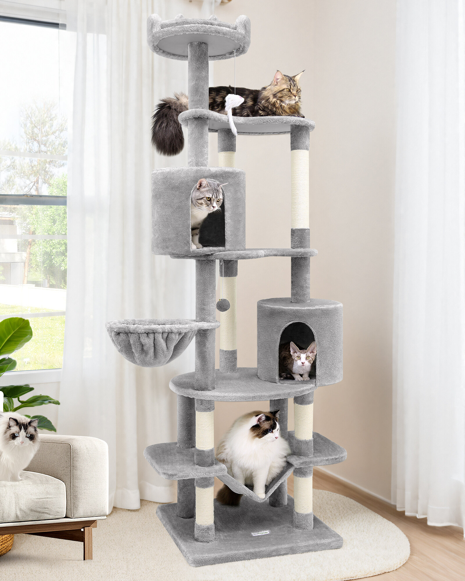 globlazer-c-series-c81-max-arbre-chat-gris-clair-206-cm image 1