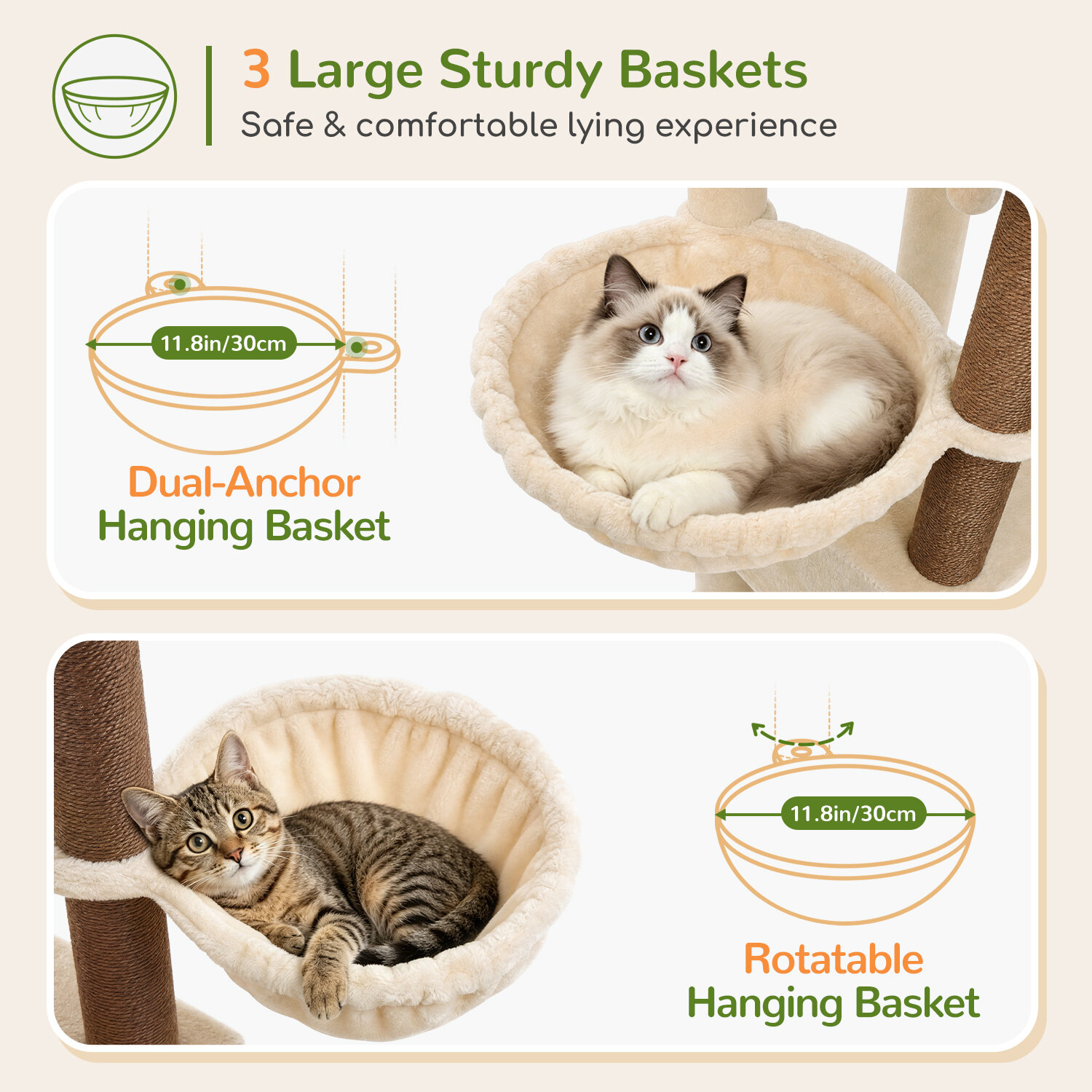 globlazer-f77-arbre-chat-beige-196-cm-multi-niveaux image 5