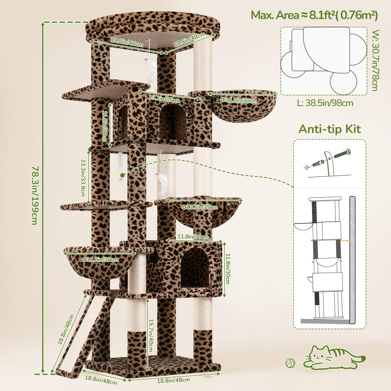 globlazer-s78g-arbre-chat-l-opard-198-cm image 7