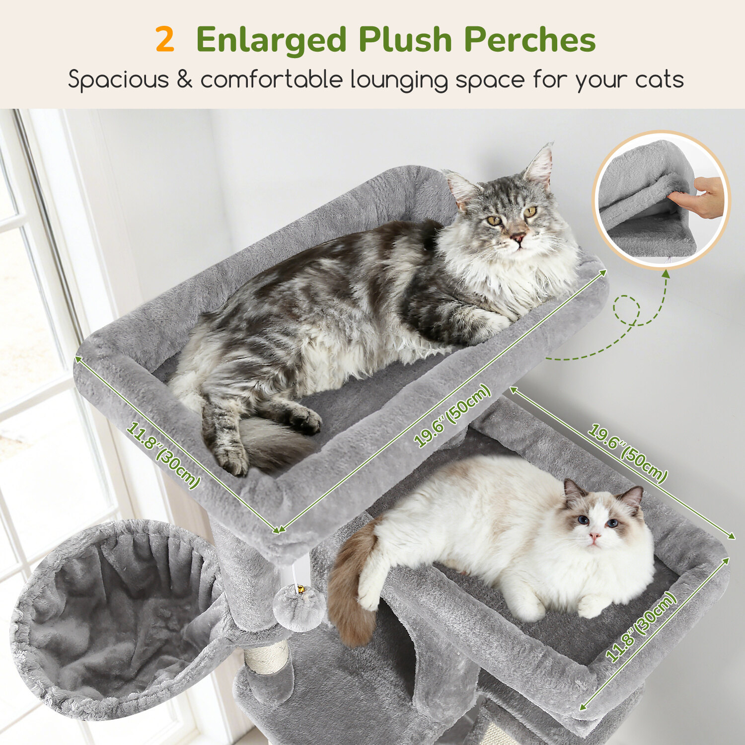 globlazer-s80g-arbre-chat-80-pouces-gris-clair-robuste image 3