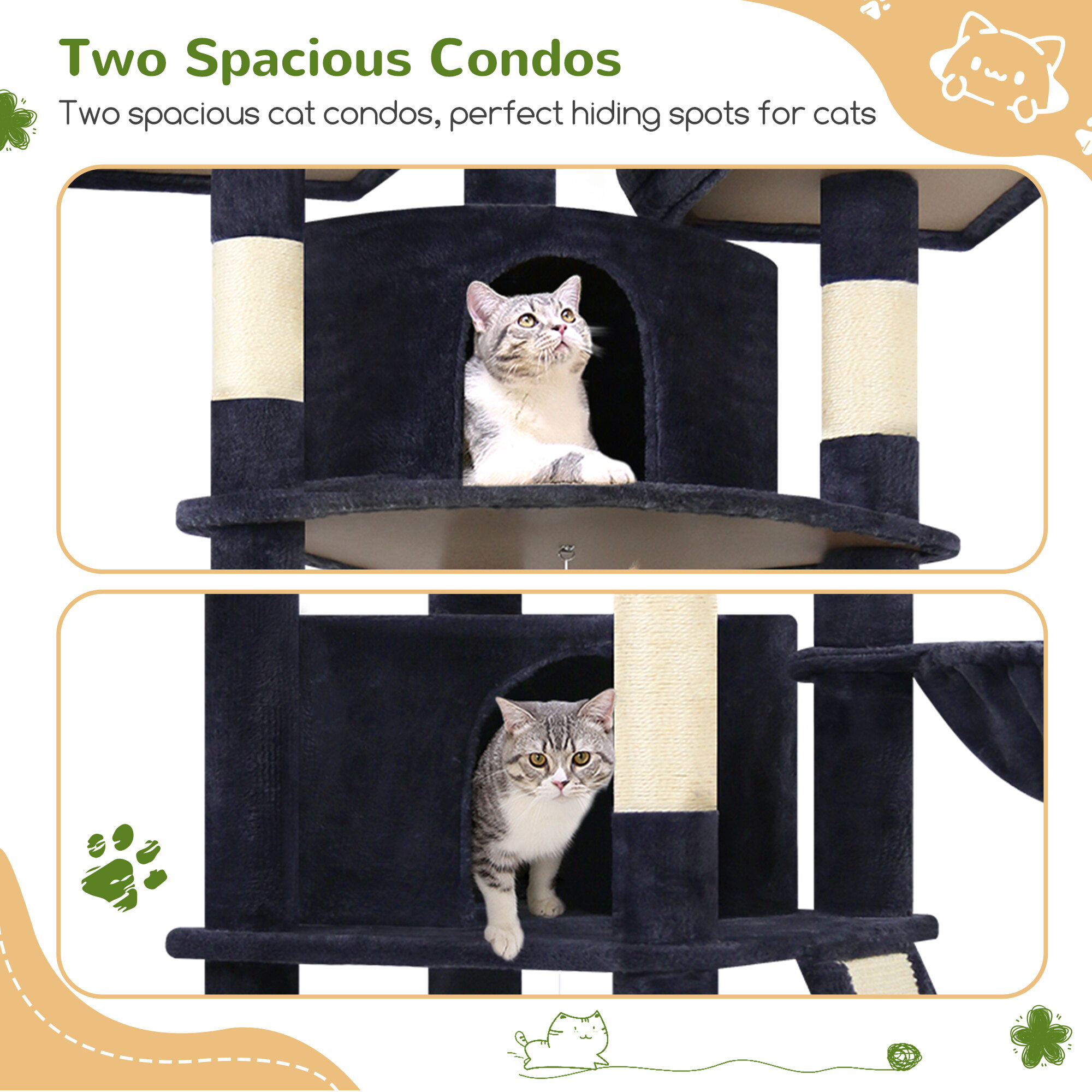 globlazer-f80h-arbre-chat-203-cm-gris-fonc-grand-chat image 8