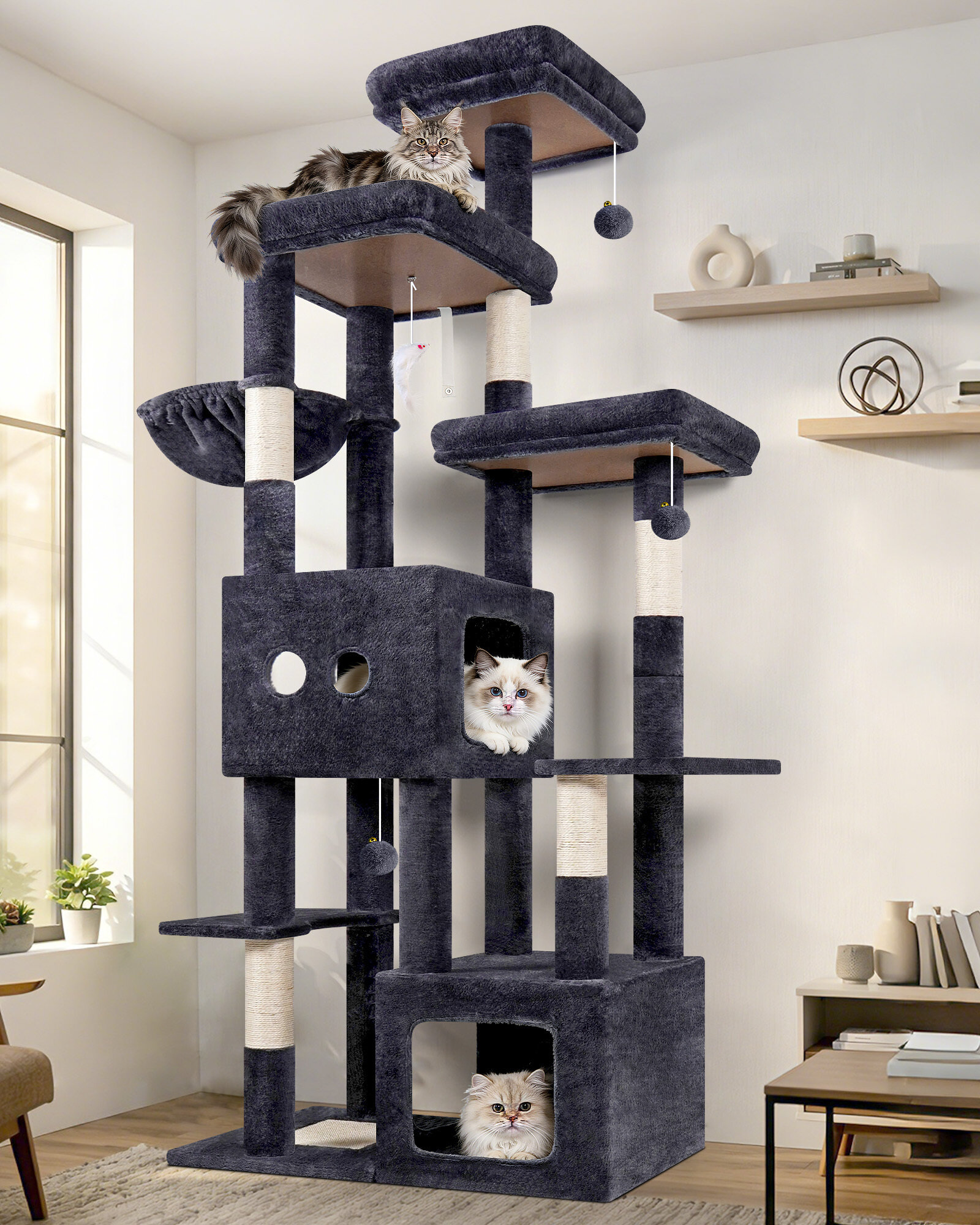 globlazer-f-series-f80e-arbre-chat-gris-fonc-80-pouces-xxl image 1