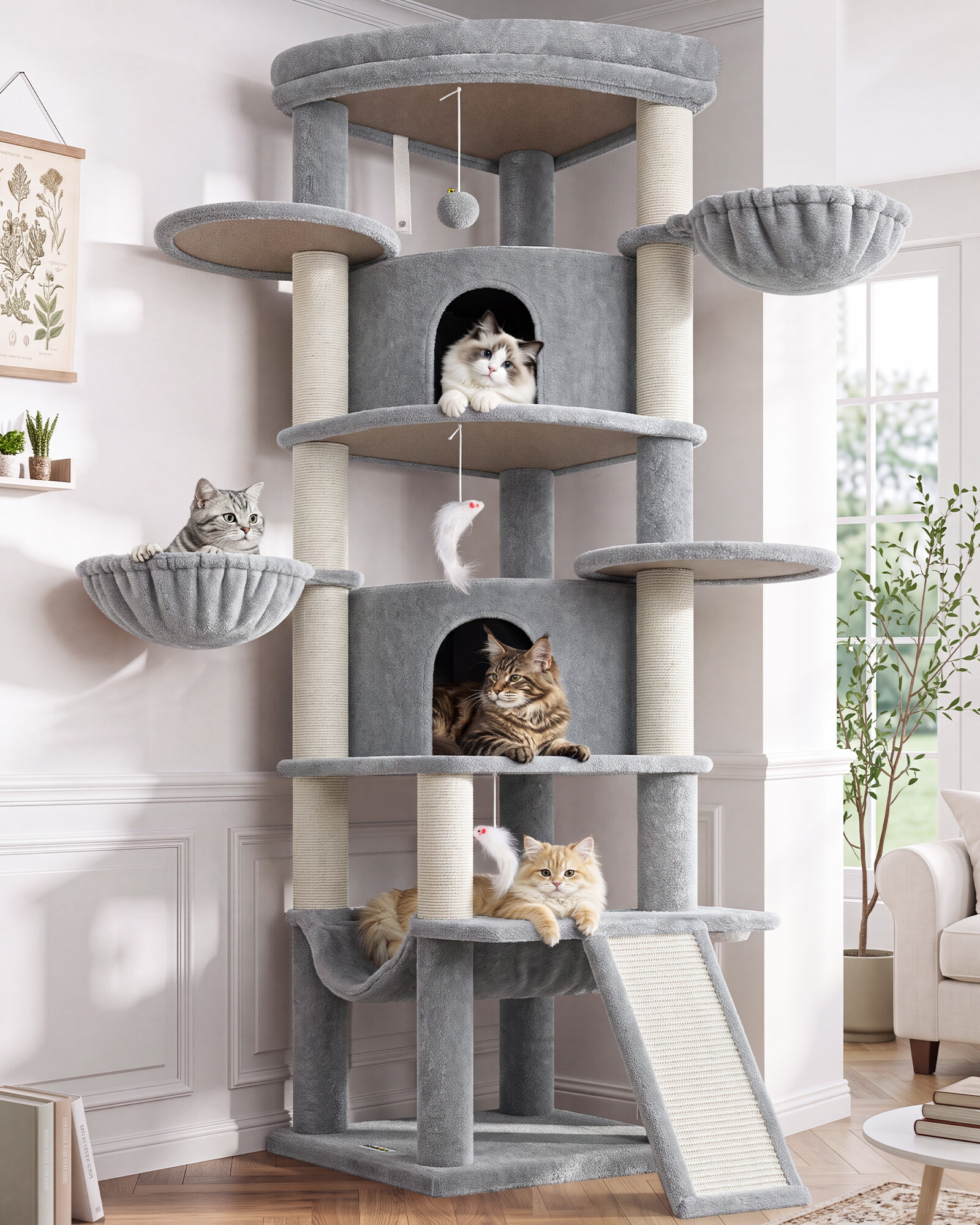 globlazer-c-series-c73-arbre-chat-angle-gris-clair-185-cm image 1