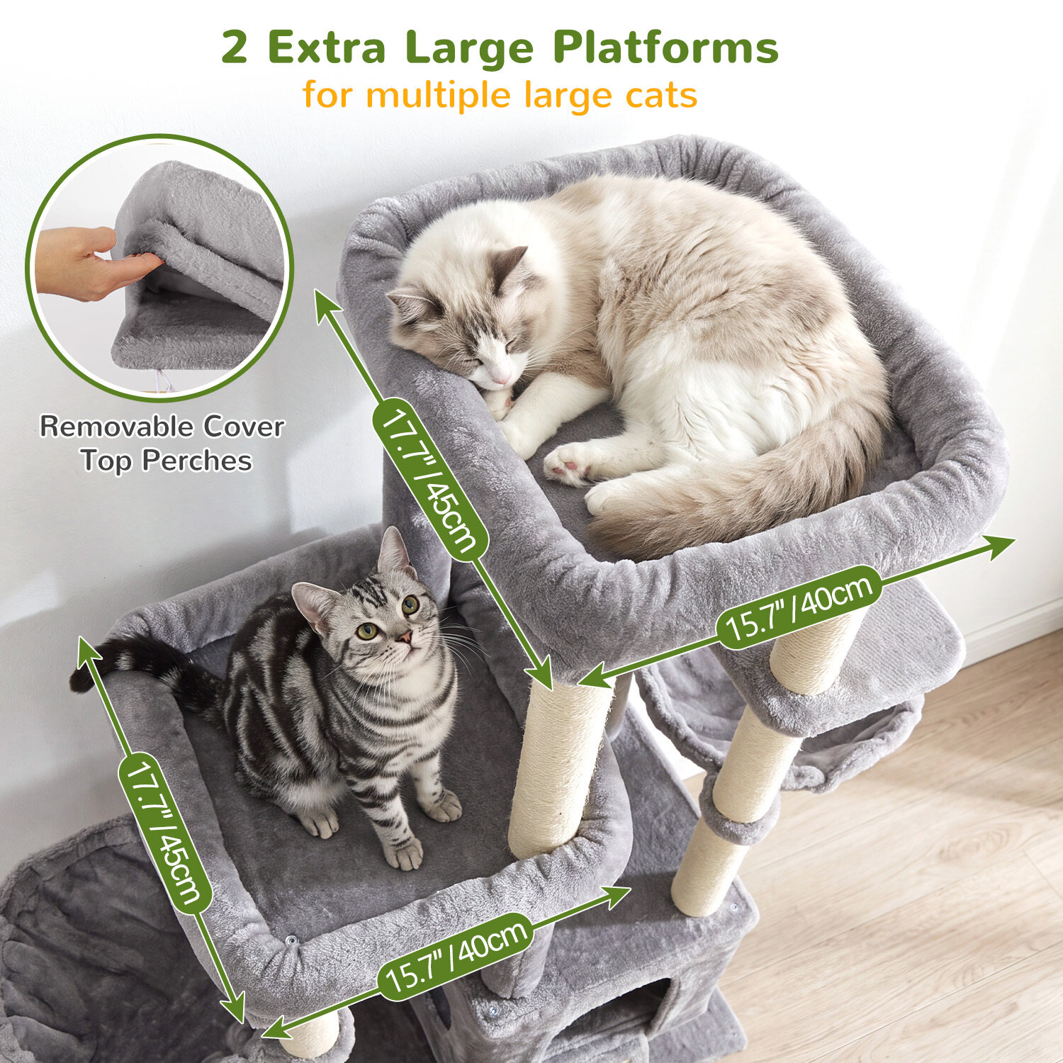 globlazer-s62-arbre-chat-gris-clair-157-cm-grand image 6