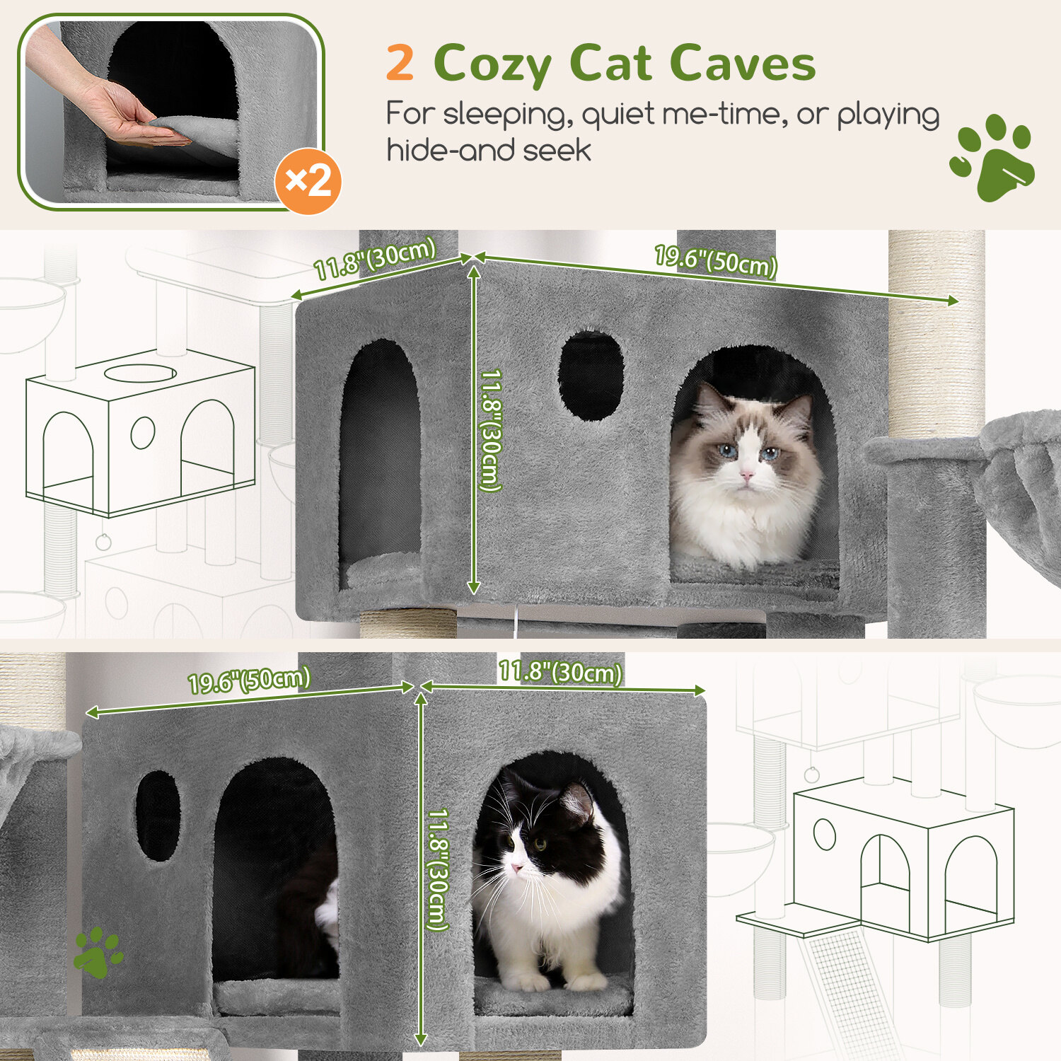 globlazer-f72g-arbre-chat-72-pouces-gris-clair-large image 4