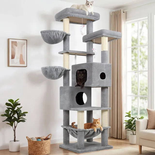 globlazer-s-series-s73-arbre-chat-gris-clair-73-pouces-grand image 1