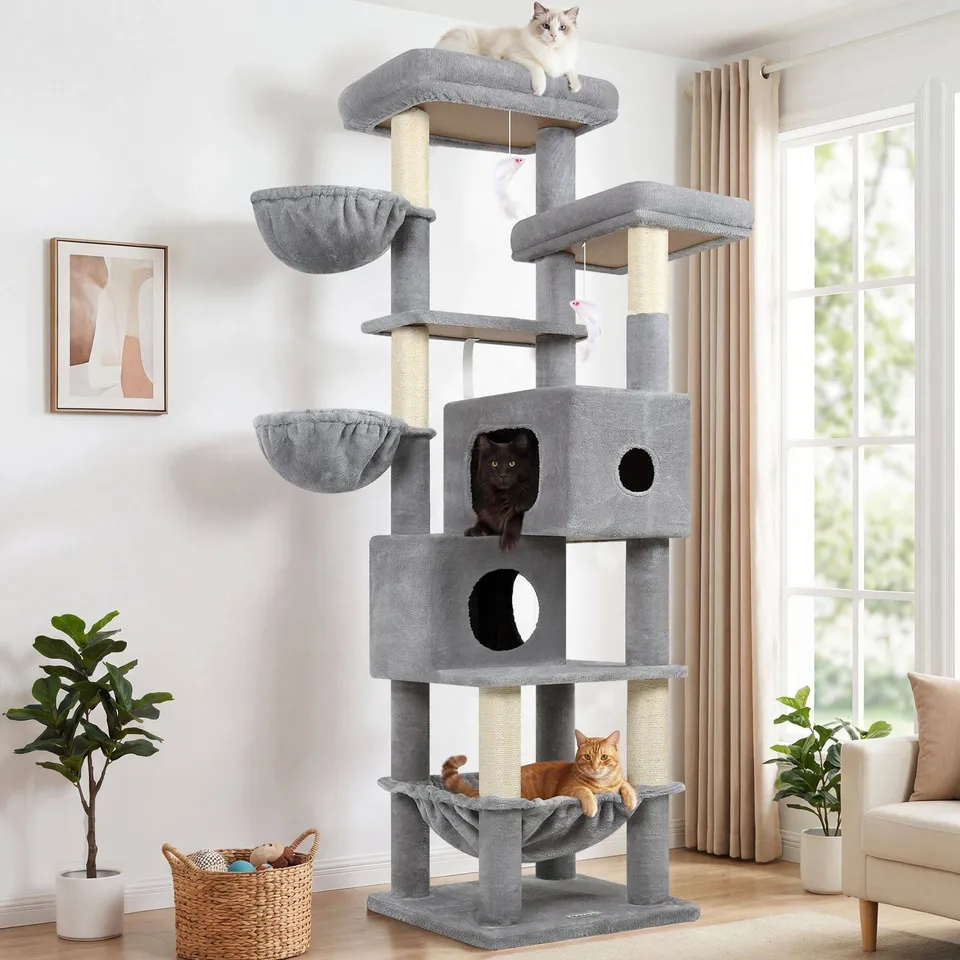 globlazer-s-series-s73-arbre-chat-gris-clair-73-pouces-grand image 1