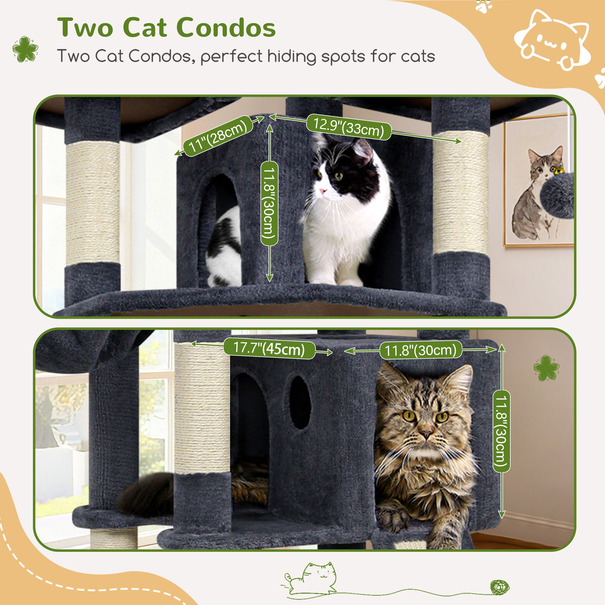 globlazer-f-series-f83d-arbre-chat-gris-fonc-83-pouces image 4