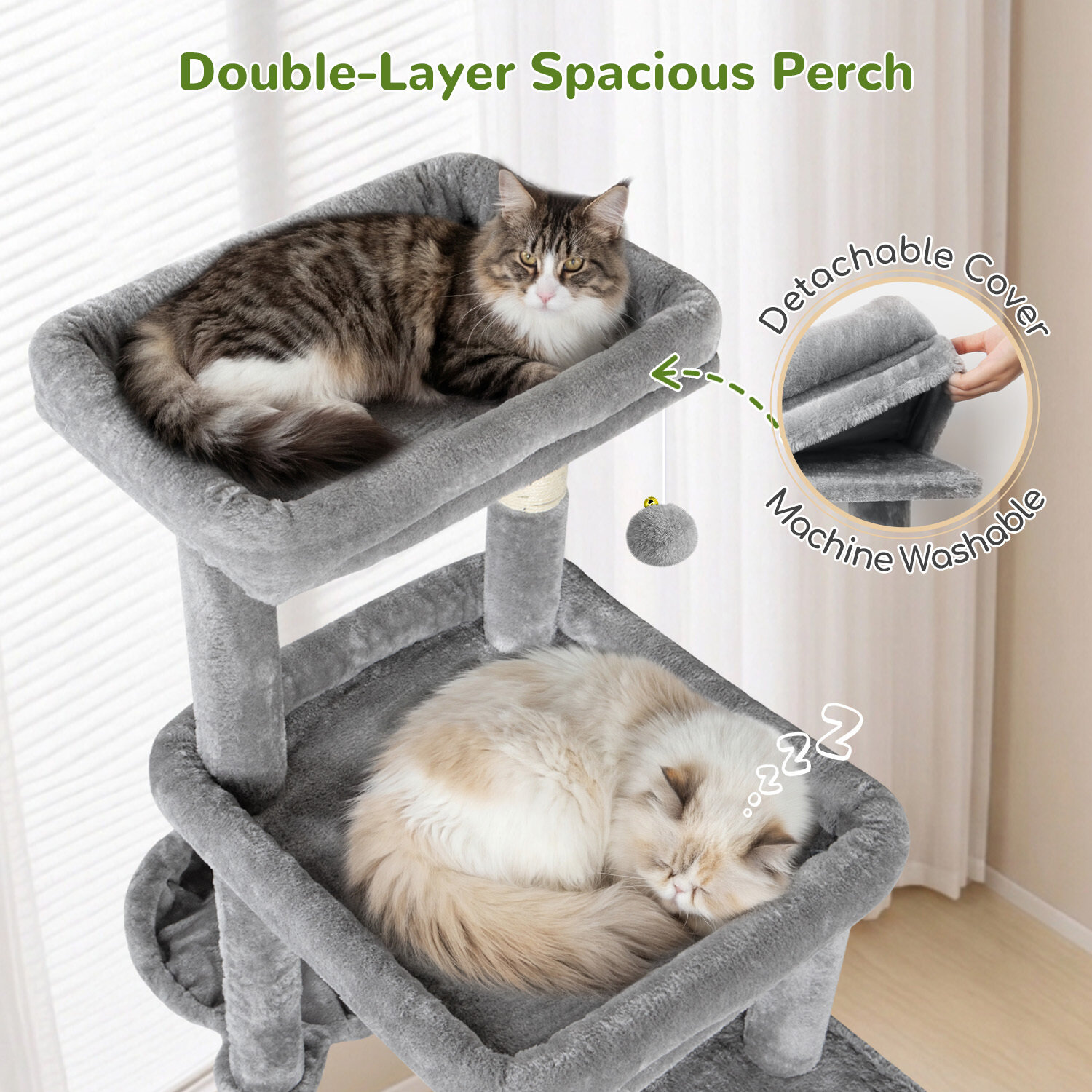 globlazer-s84d-arbre-a-chat-gris-clair-213-cm image 6