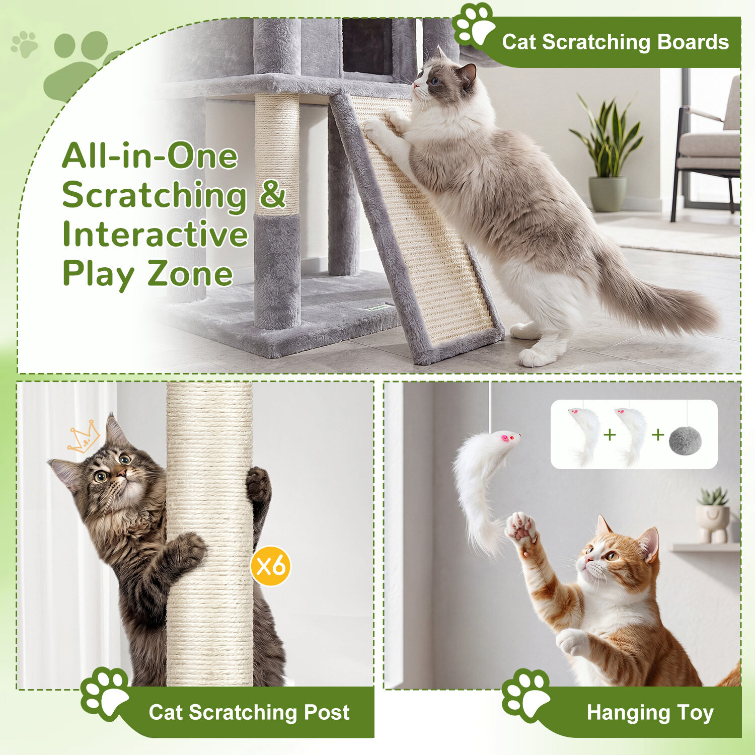 globlazer-f-series-f81h-arbre-chat-gris-clair-81-pouces-stable image 5