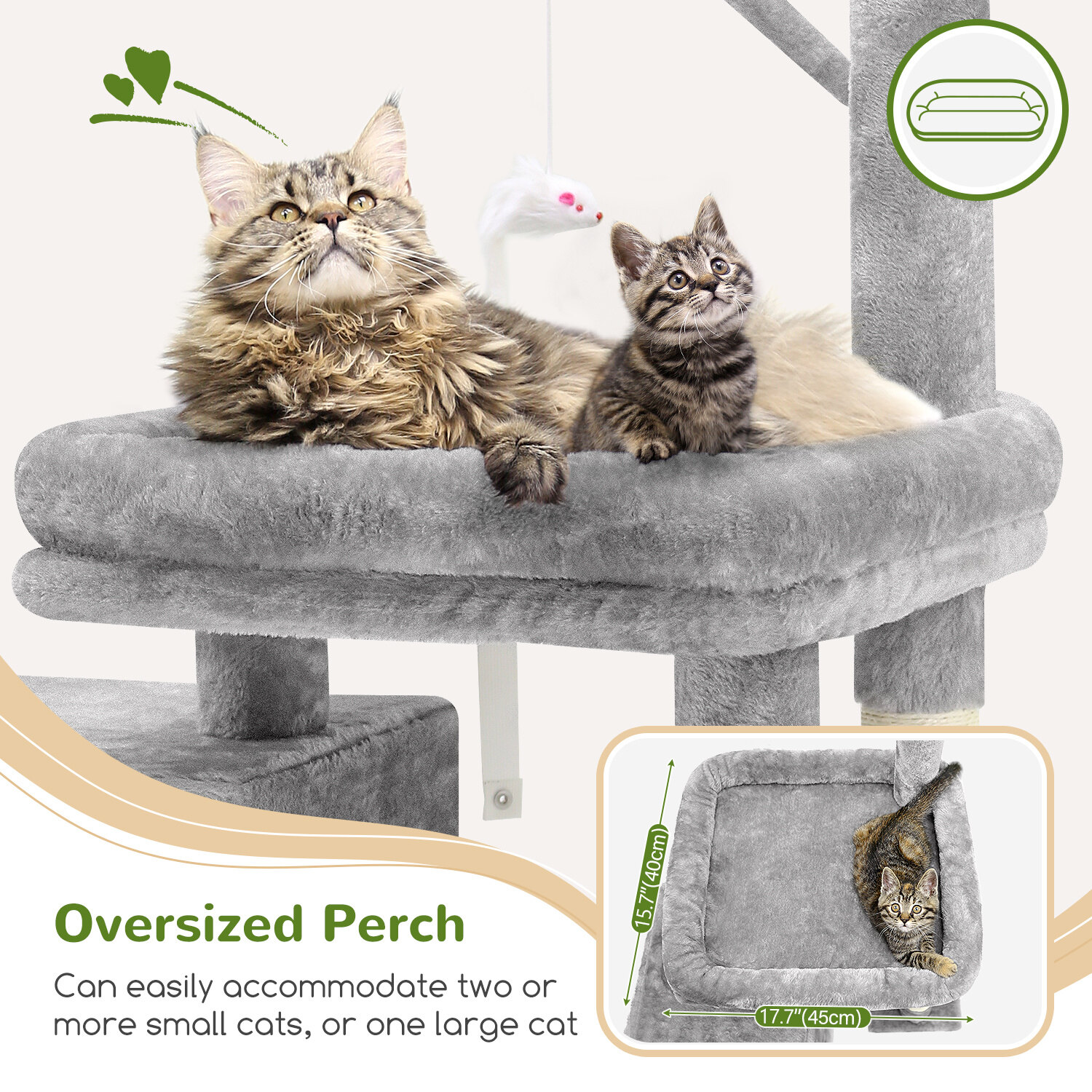 globlazer-f32-arbre-chat-32-pouces-gris-clair-petit image 4