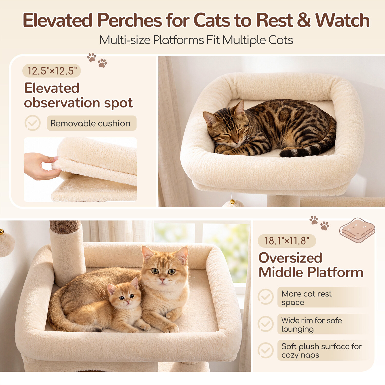 globlazer-f-series-f54-arbre-chat-beige-2-niches-chaton image 3