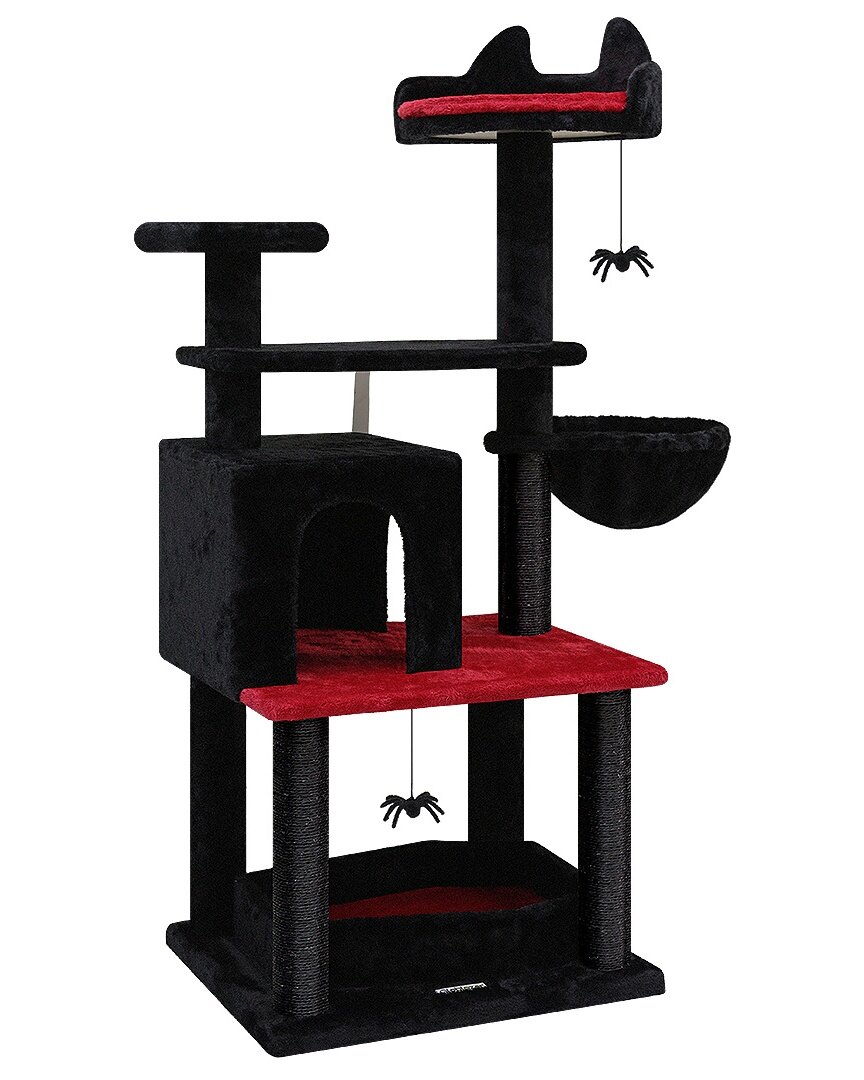 globlazer-f52-arbre-chat-132-cm-rouge-noir-gothique image 2