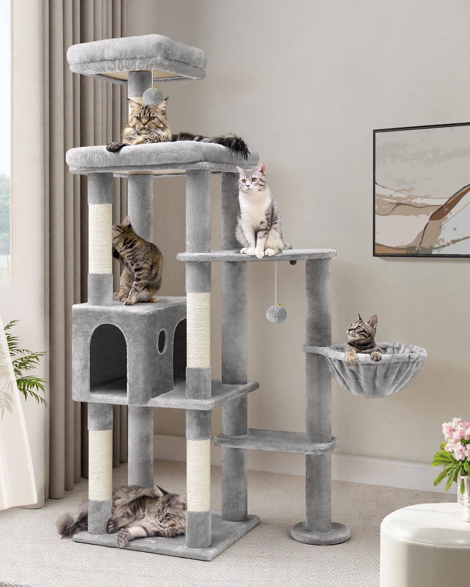 globlazer-f65-arbre-chat-grand-gris-clair-165-cm image 1