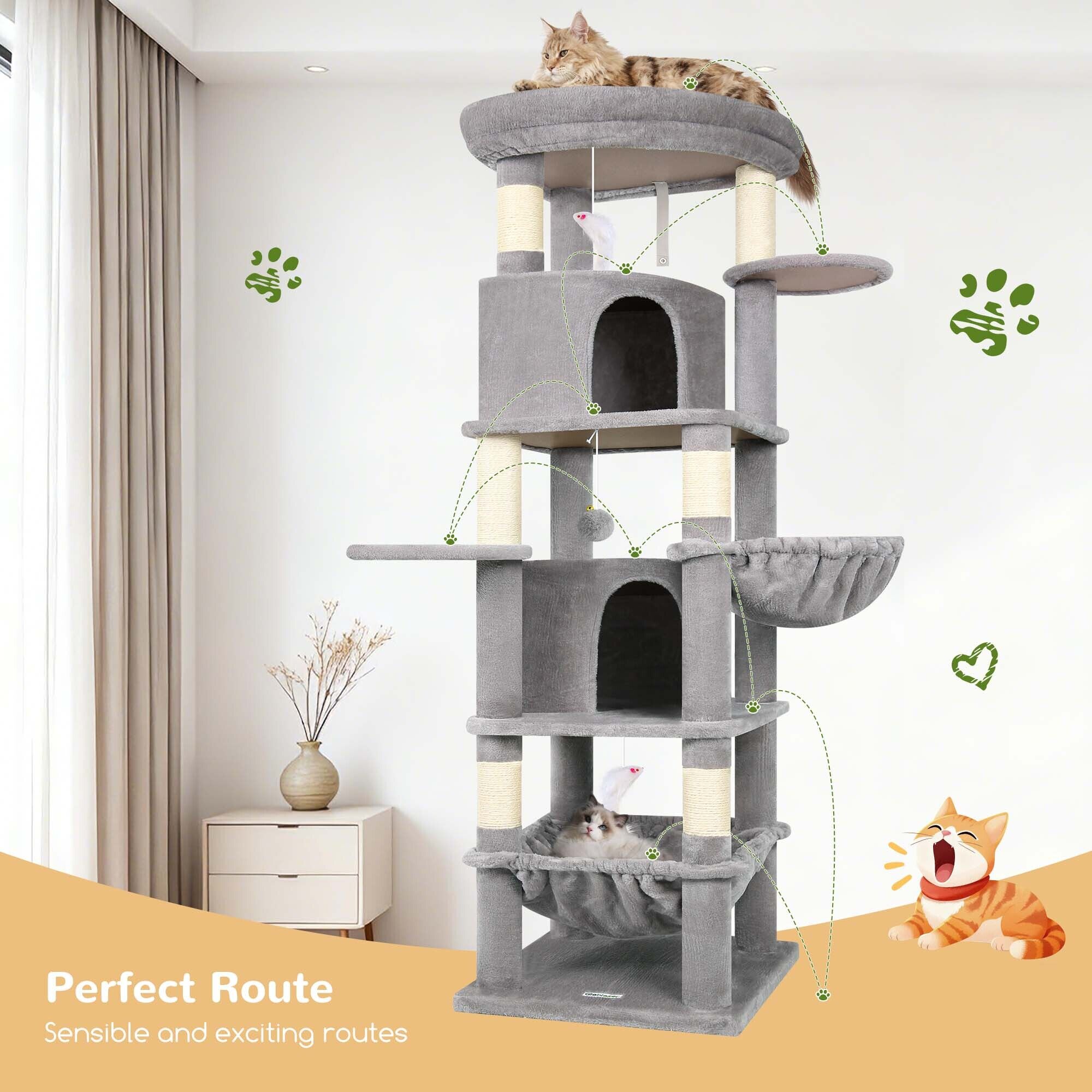 globlazer-c68-arbre-chat-gris-clair-173-cm-large image 3