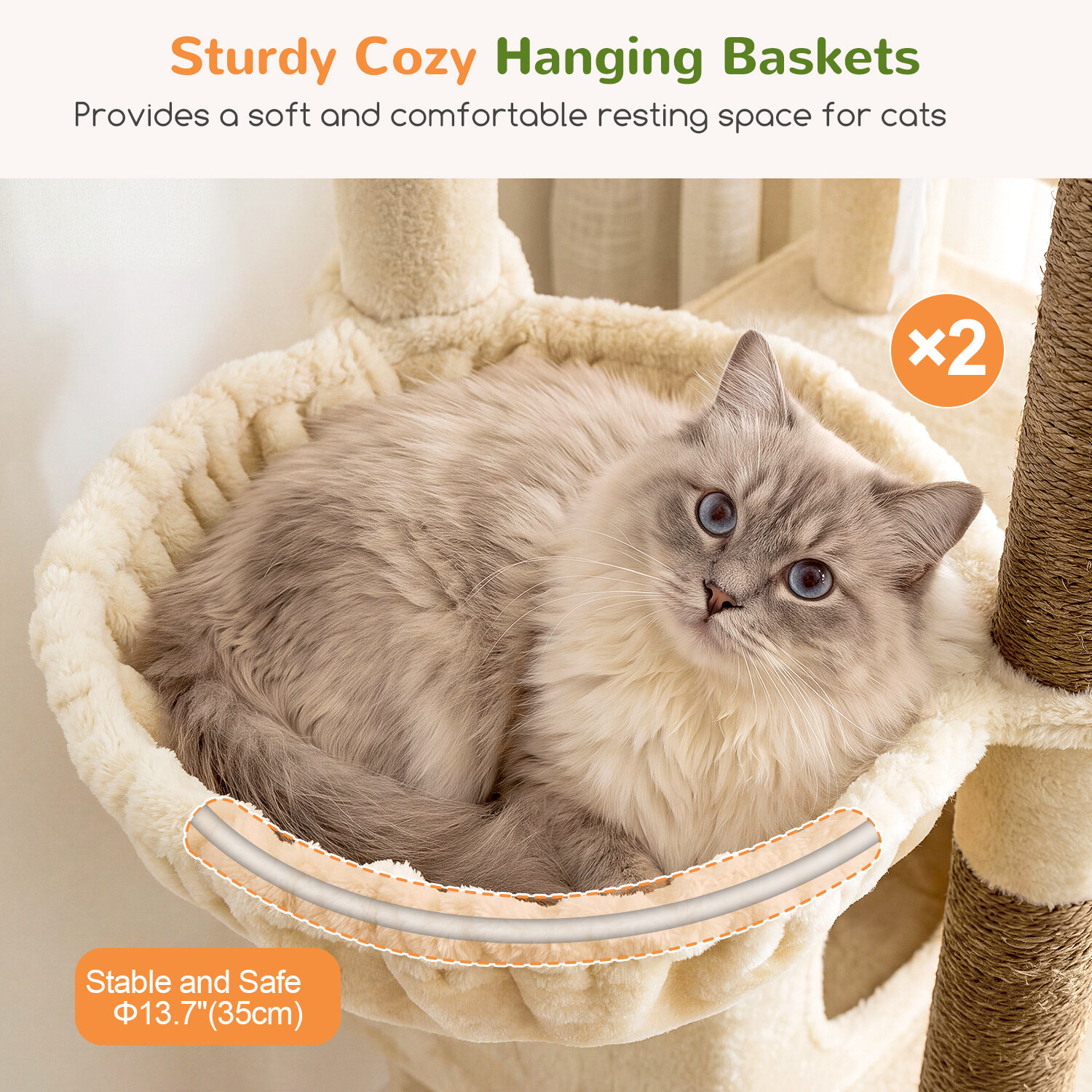 globlazer-f-series-f75g-arbre-chat-beige-75-pouces-robuste image 6