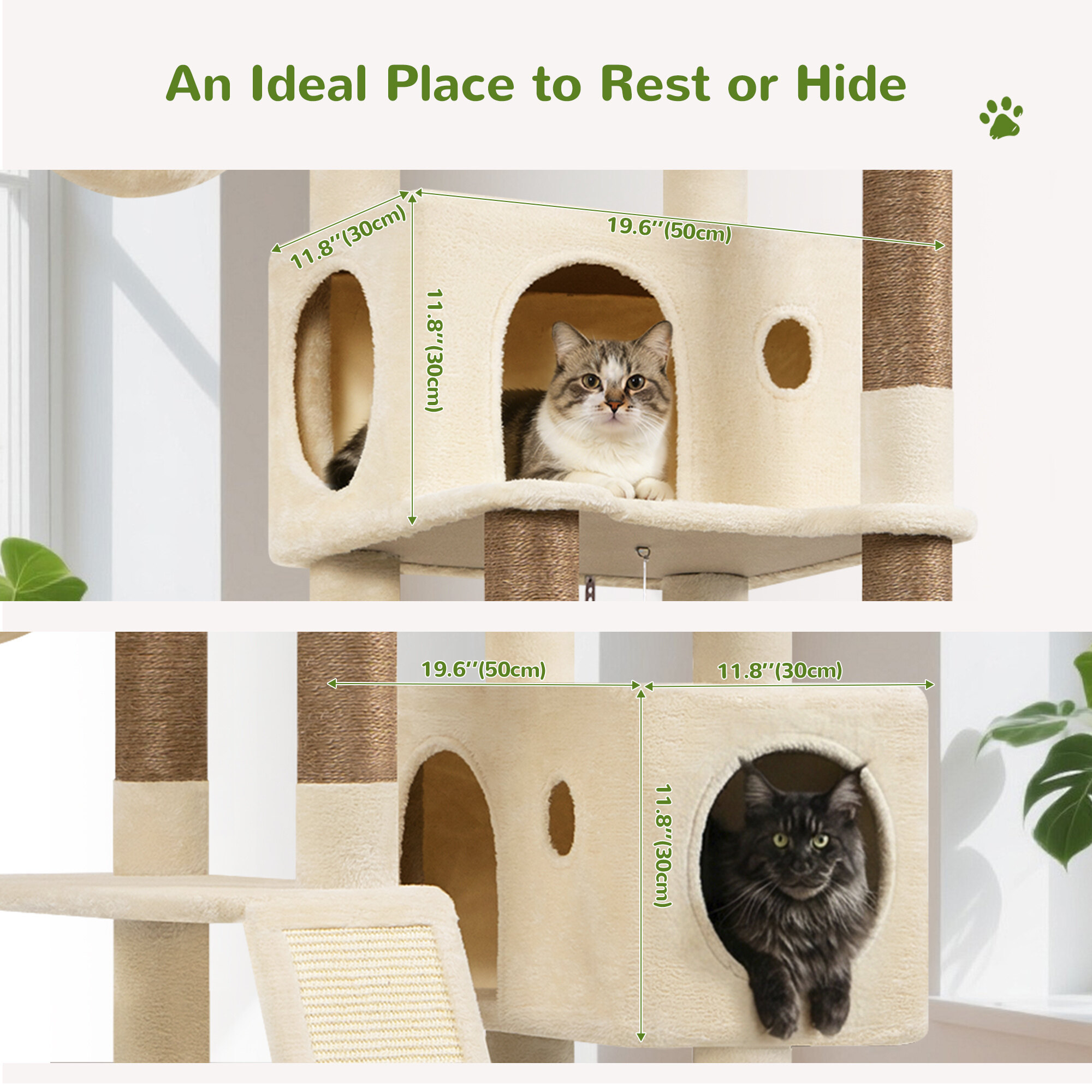 globlazer-s-series-s77c-arbre-chat-beige-77-pouces-grand image 3
