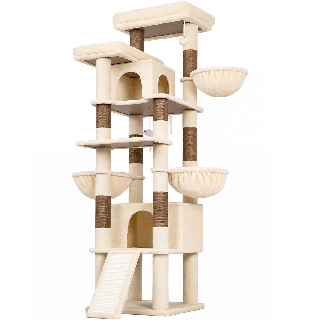 globlazer-f80j-arbre-chat-beige-80-pouces-grand-chat image 2