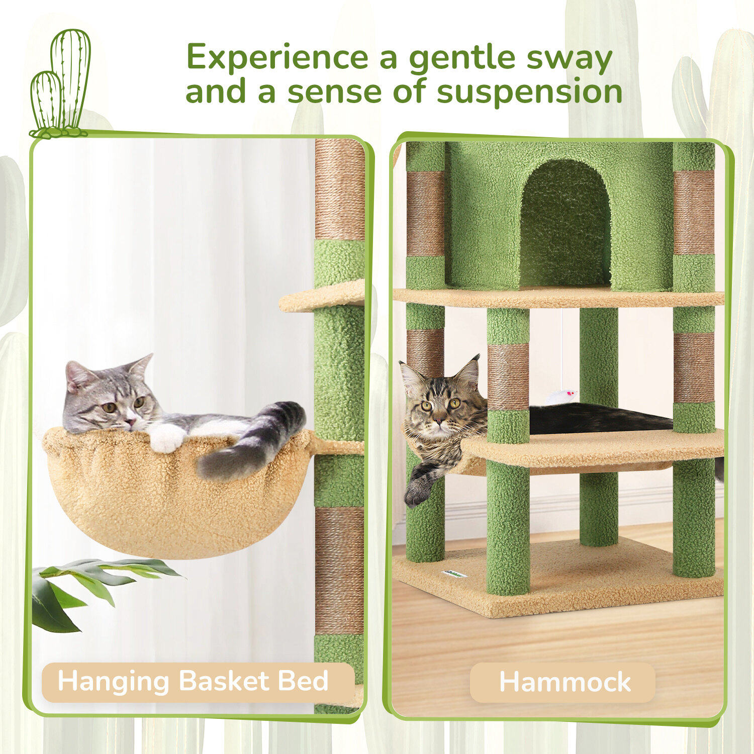 globlazer-c-series-c66-arbre-chat-vert-cactus-66-pouces-angle image 7