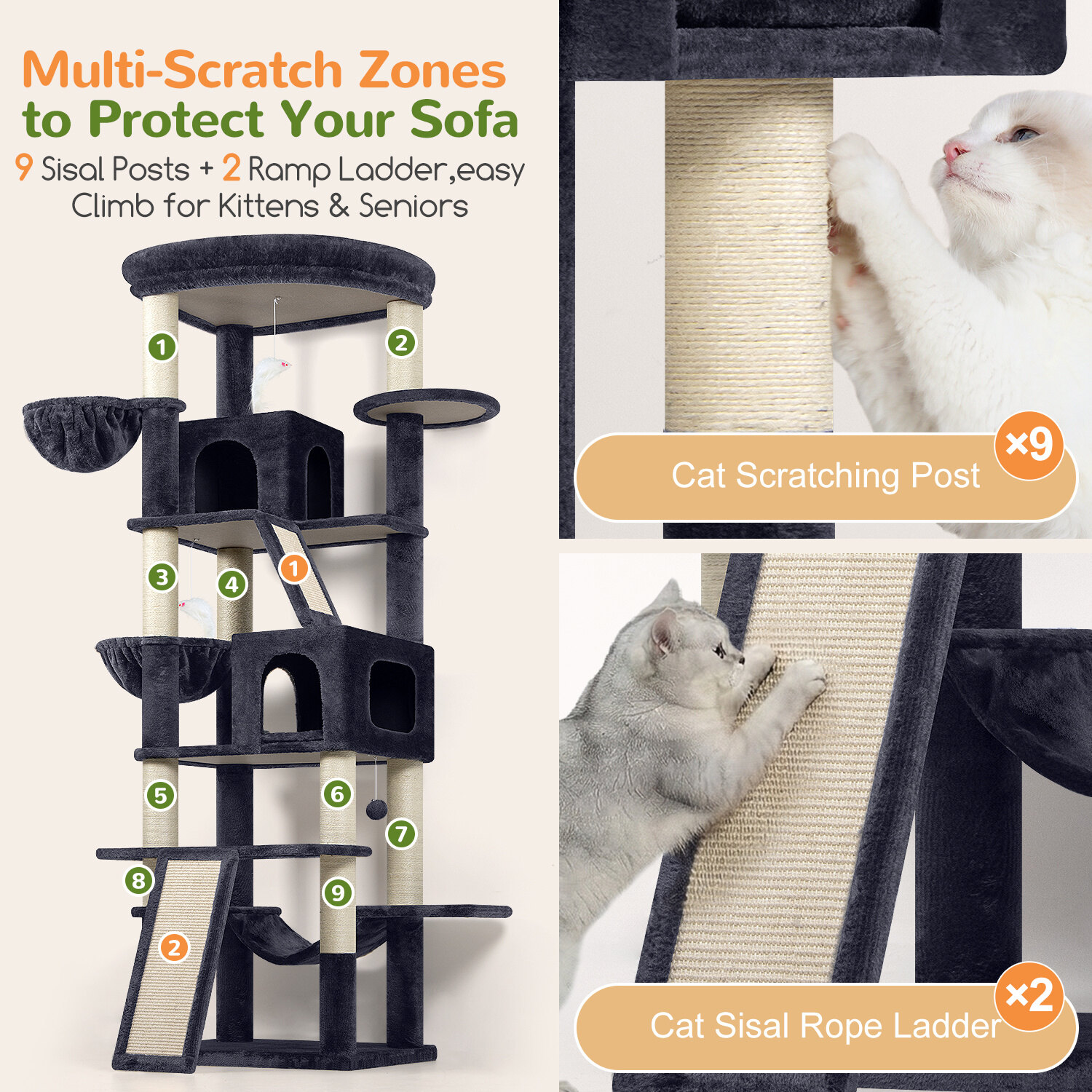 globlazer-s81f-arbre-chat-gris-fonc-206-cm-xl image 6