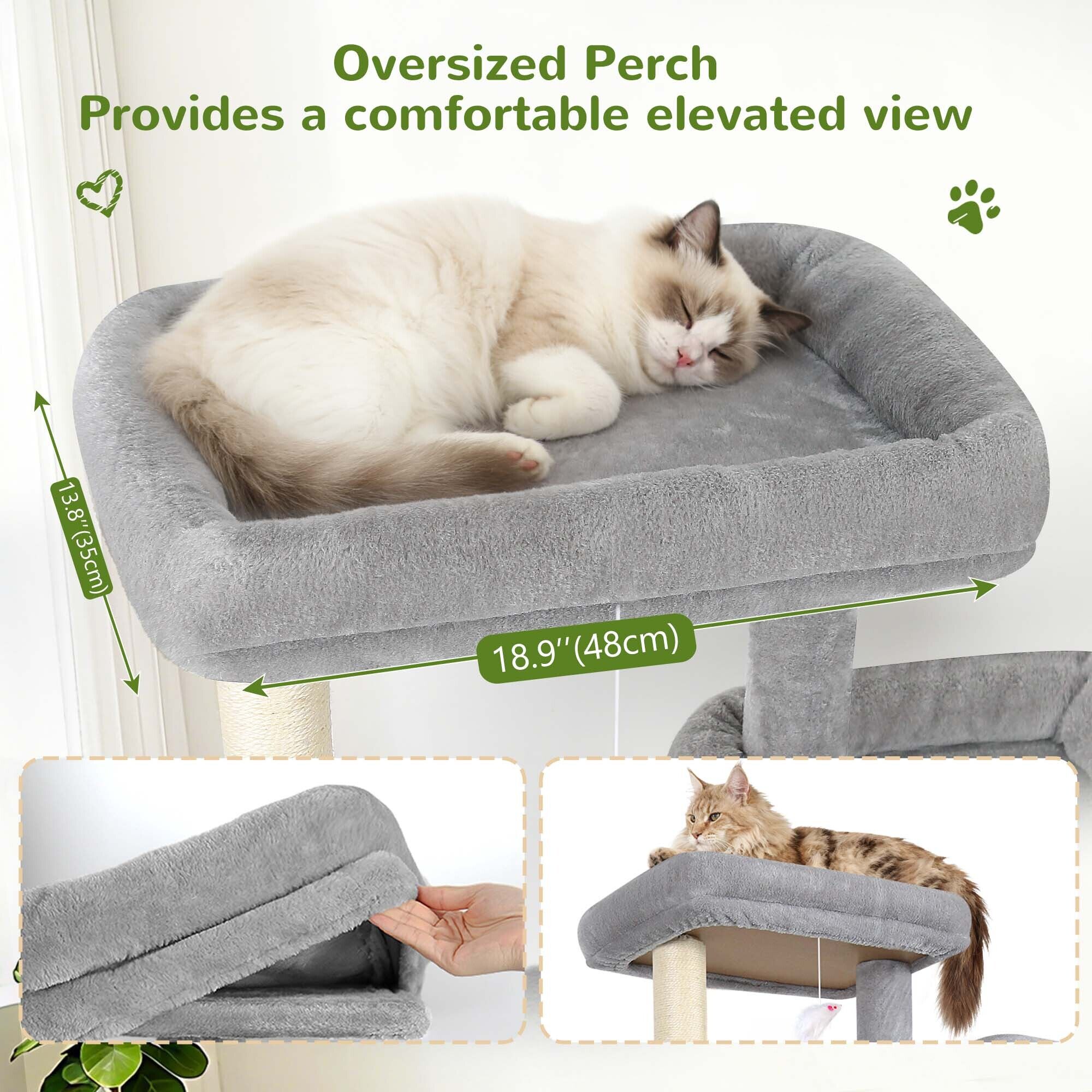 globlazer-s-series-s73-arbre-chat-gris-clair-73-pouces-grand image 6