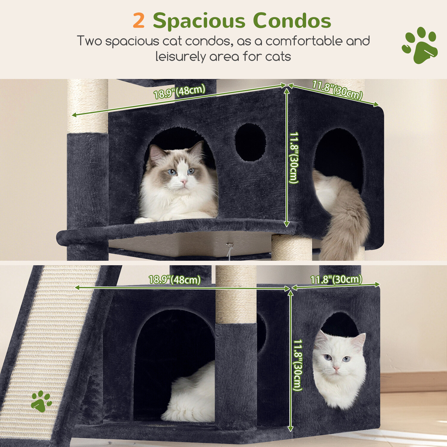 globlazer-f-series-f73c-arbre-chat-gris-fonc-73-pouces image 4