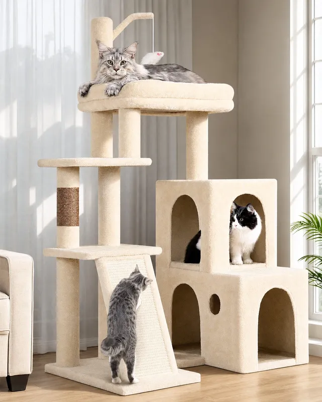 globlazer-f50-arbre-chat-beige-50-pouces-grands-chats image 1