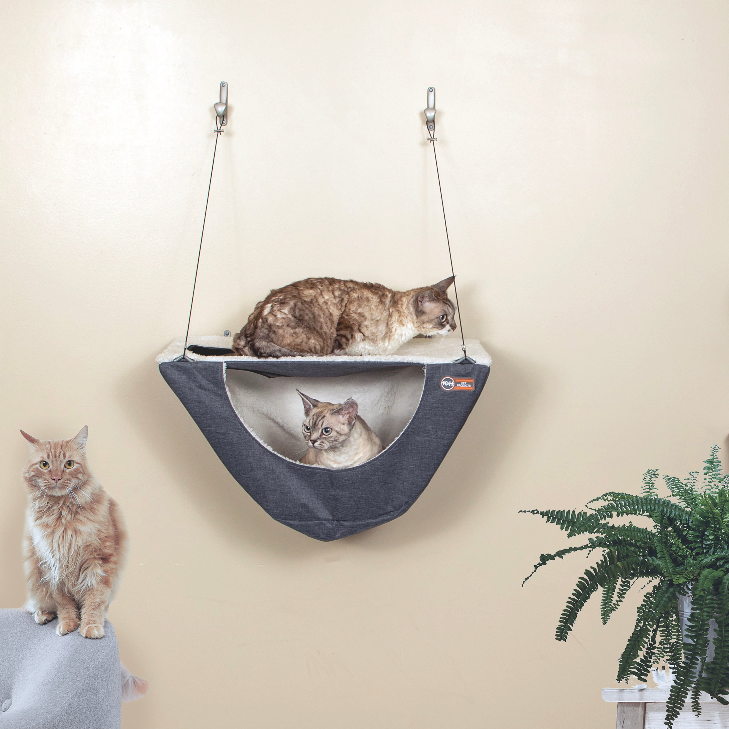 k-h-wall-mount-tag-re-chat-murale-double-avec-hamac image 2