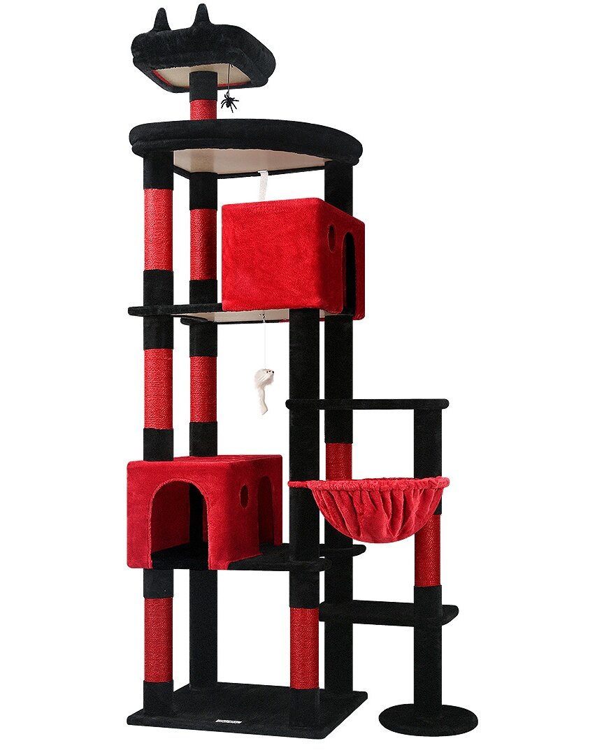 globlazer-f83-arbre-a-chat-rouge-noir-211-cm image 2