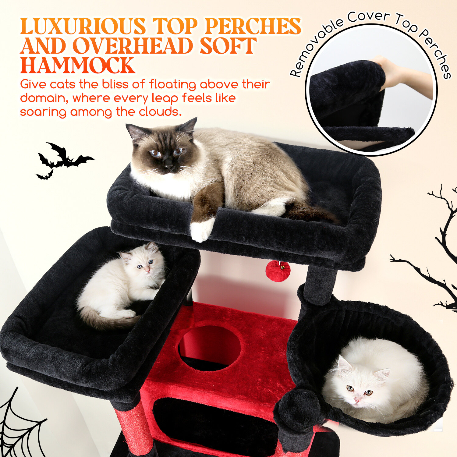 globlazer-f83b-arbre-chat-rouge-noir-83-pouces image 4