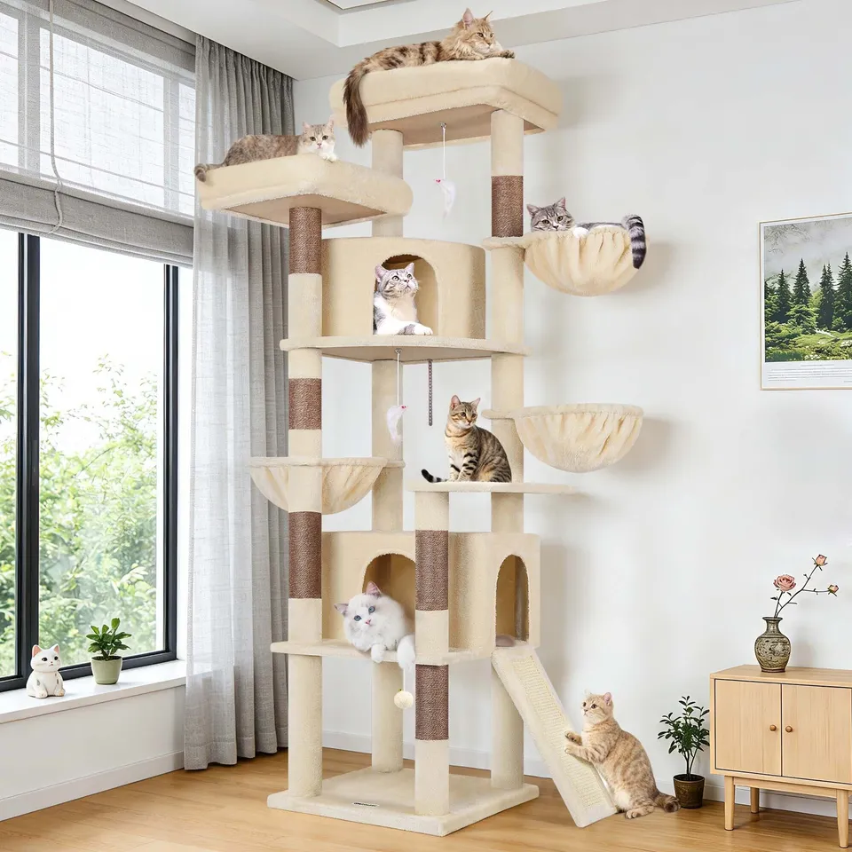 globlazer-f-series-f76c-arbre-chat-beige-76-pouces-familial image 1