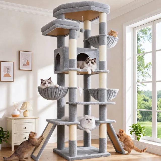 globlazer-f-series-f75-arbre-chat-gris-clair-75-pouces image 1