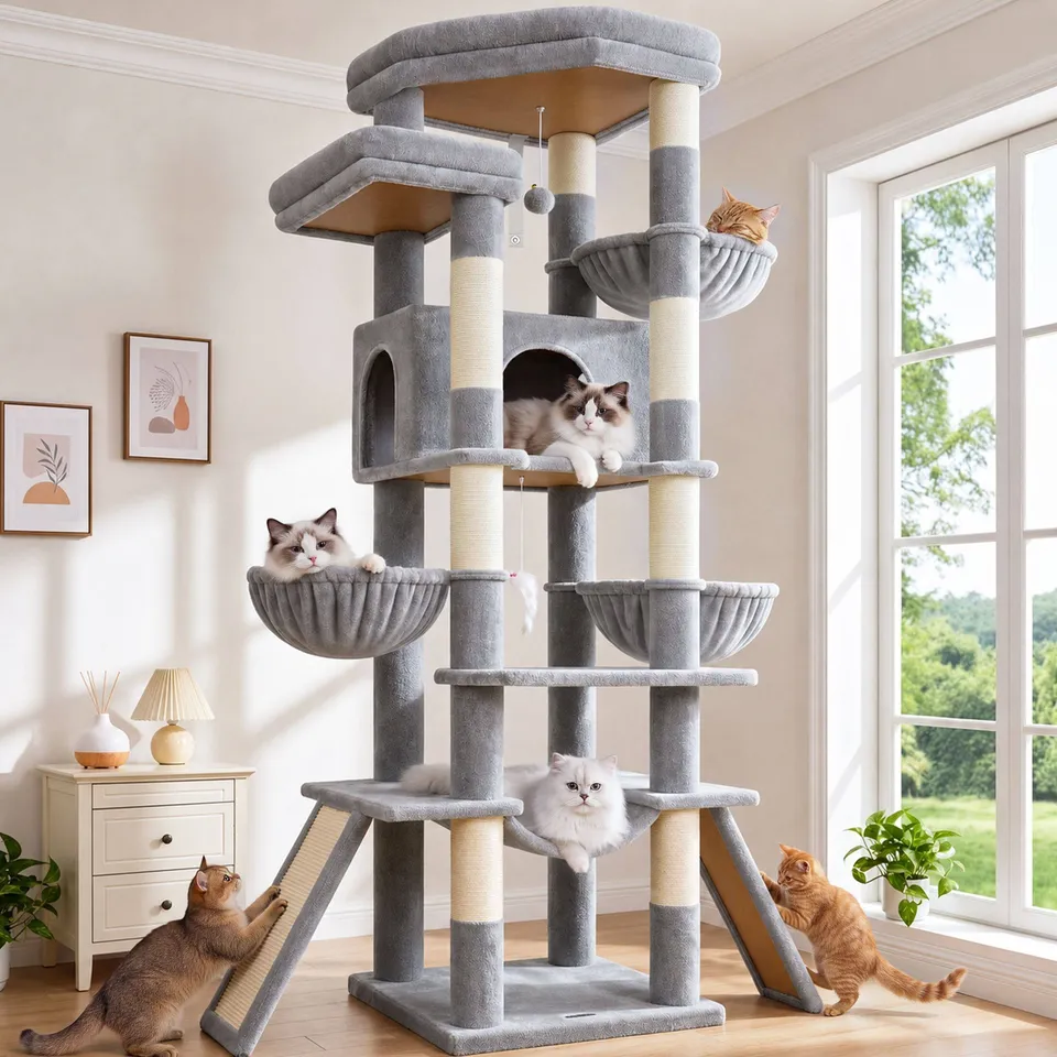 globlazer-f-series-f75-arbre-chat-gris-clair-75-pouces image 1