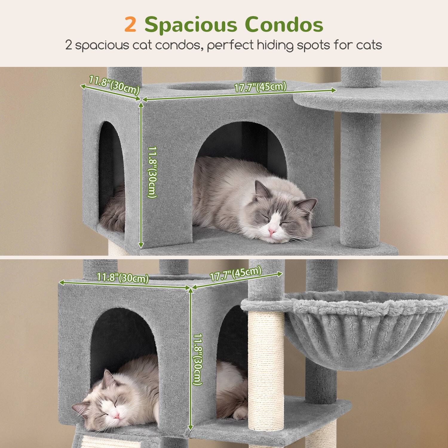 globlazer-c74-arbre-chat-gris-clair-74-pouces image 3