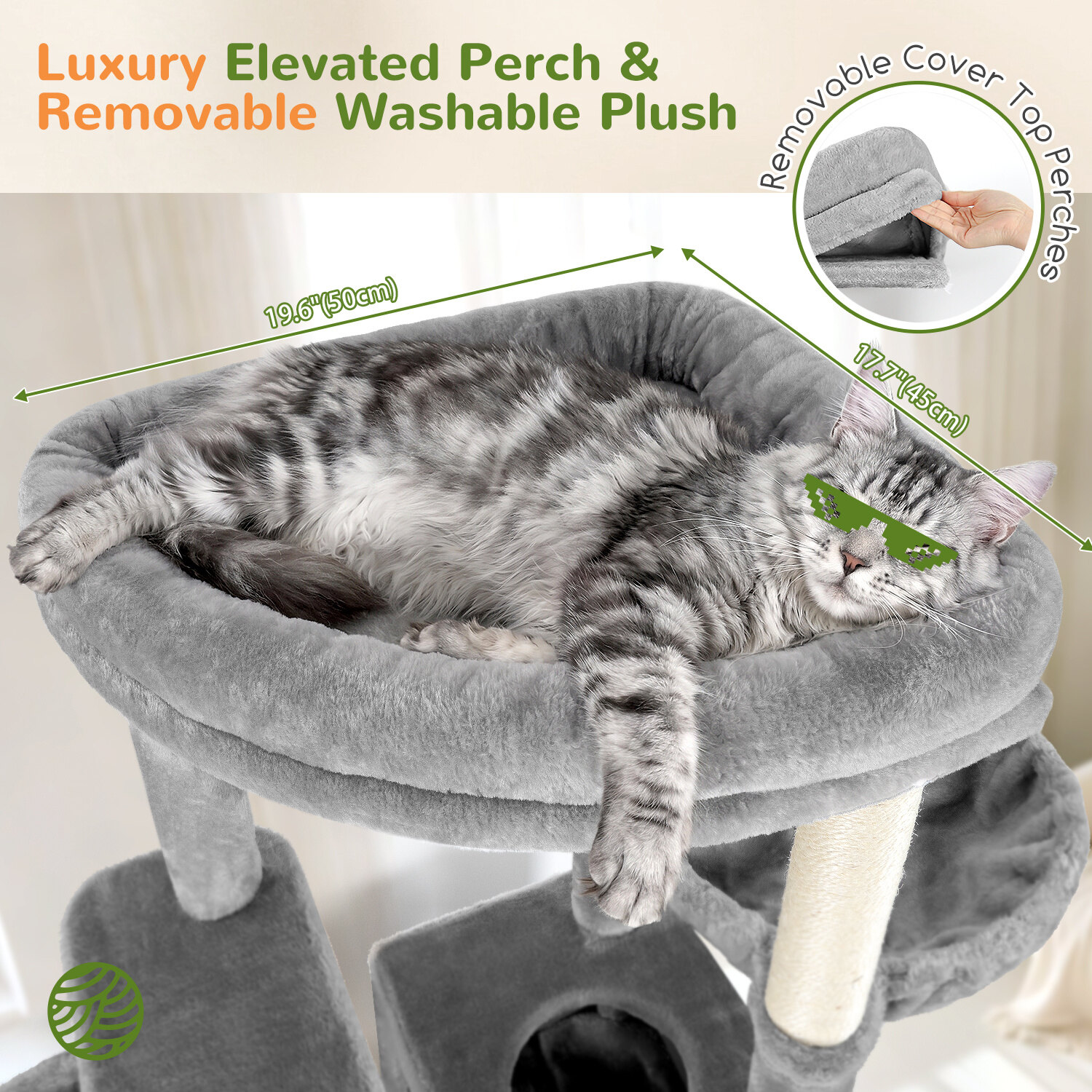 globlazer-s-series-s81g-arbre-chat-gris-clair-81-pouces image 4
