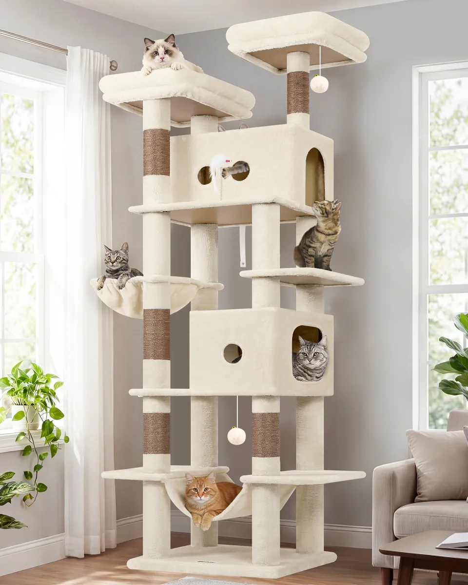 globlazer-s-series-s80b-arbre-chat-80-pouces-beige-grand image 1