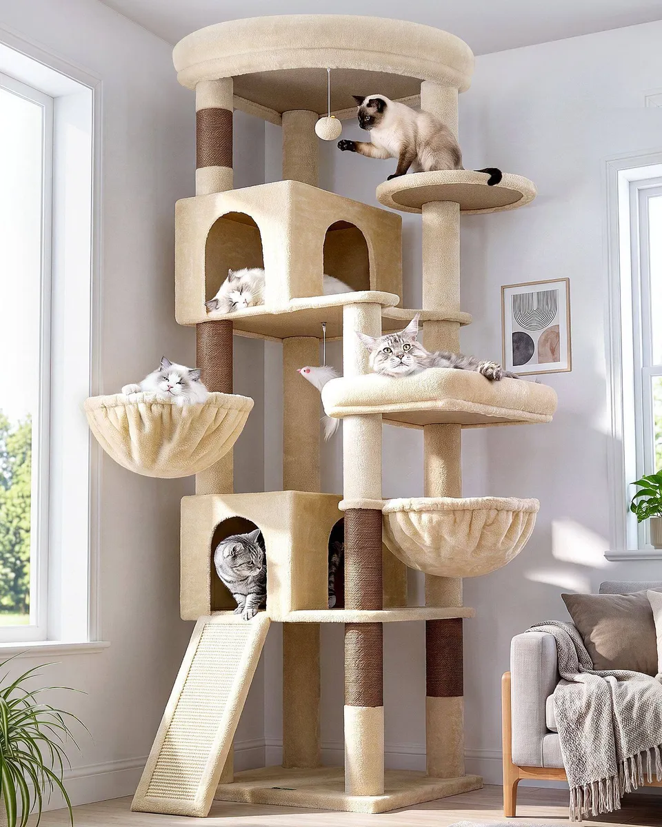 globlazer-c-series-c74-arbre-chat-beige-74-pouces-grand image 1