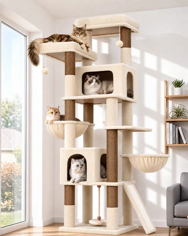 globlazer-f-series-f75b-arbre-chat-beige-190-cm image 1