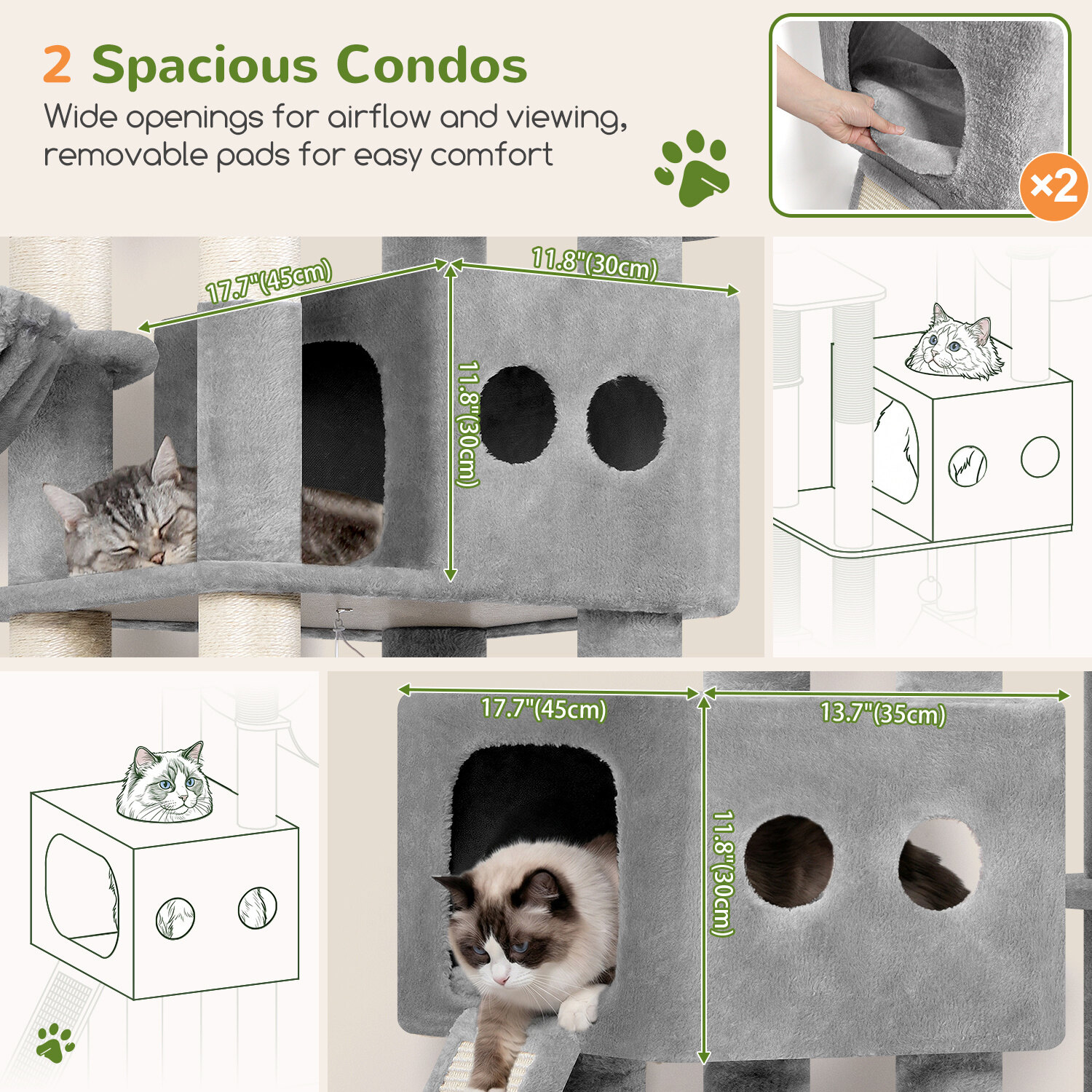 globlazer-s-series-s81g-arbre-chat-gris-clair-81-pouces image 3