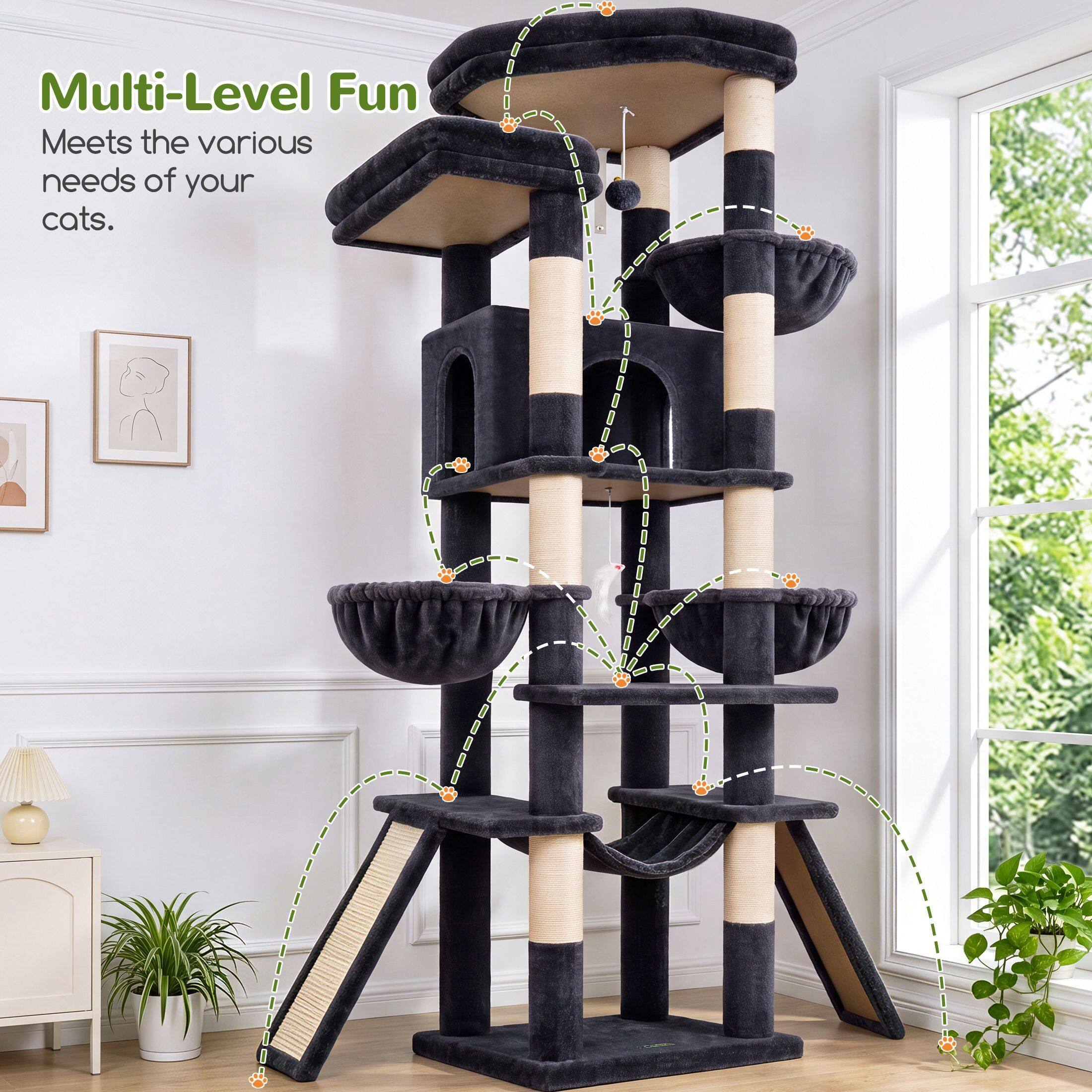 globlazer-f-series-75-pouces-arbre-chat-gris-fonc-condo image 4