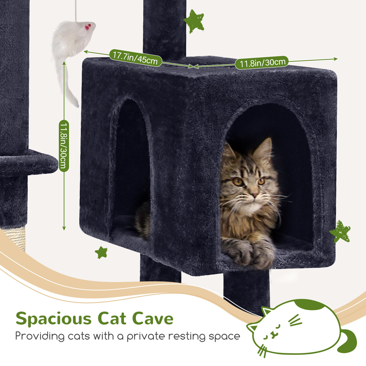 globlazer-f70-arbre-chat-gris-fonc-178-cm image 4