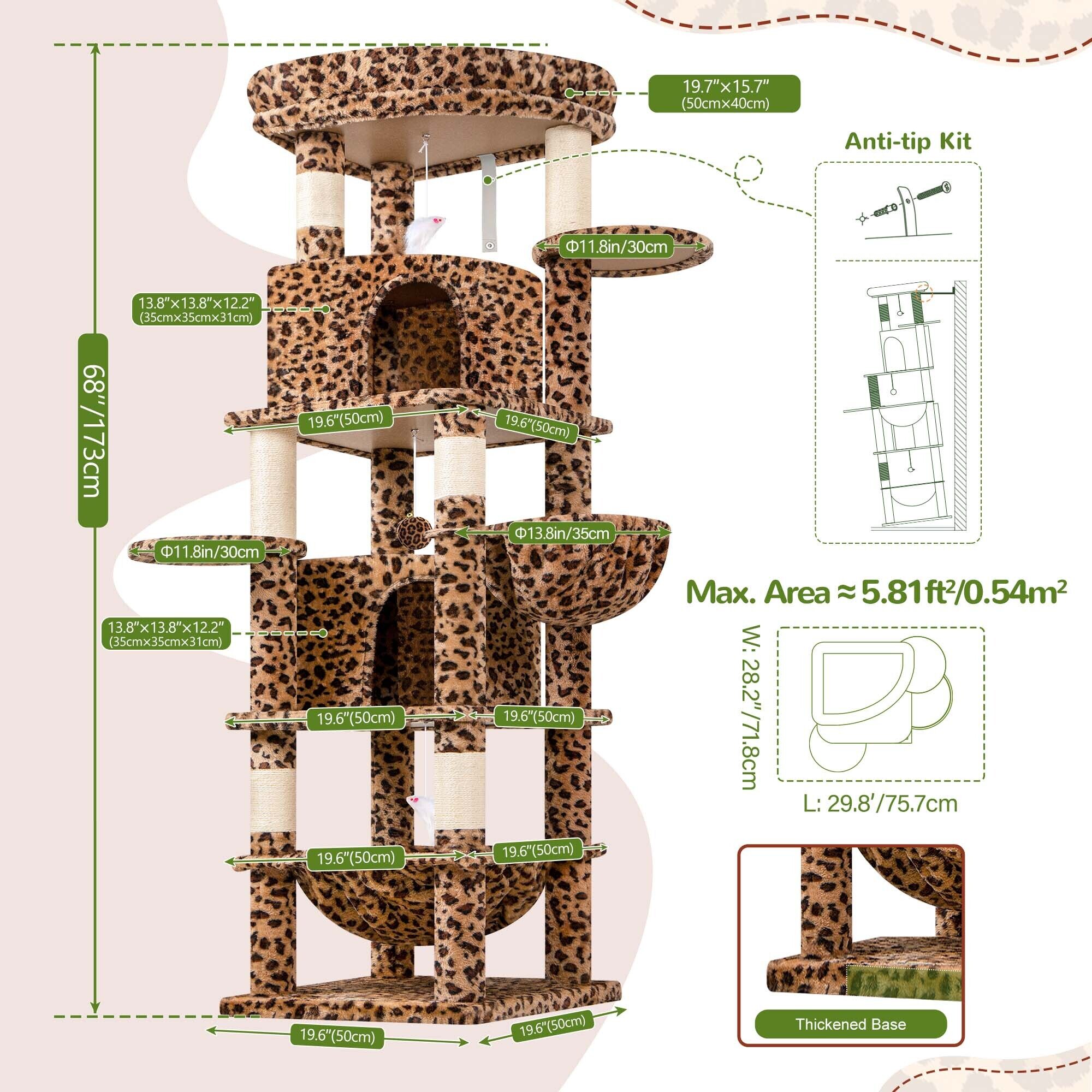 globlazer-c-series-c68-arbre-chat-angle-l-opard-68-pouces image 8