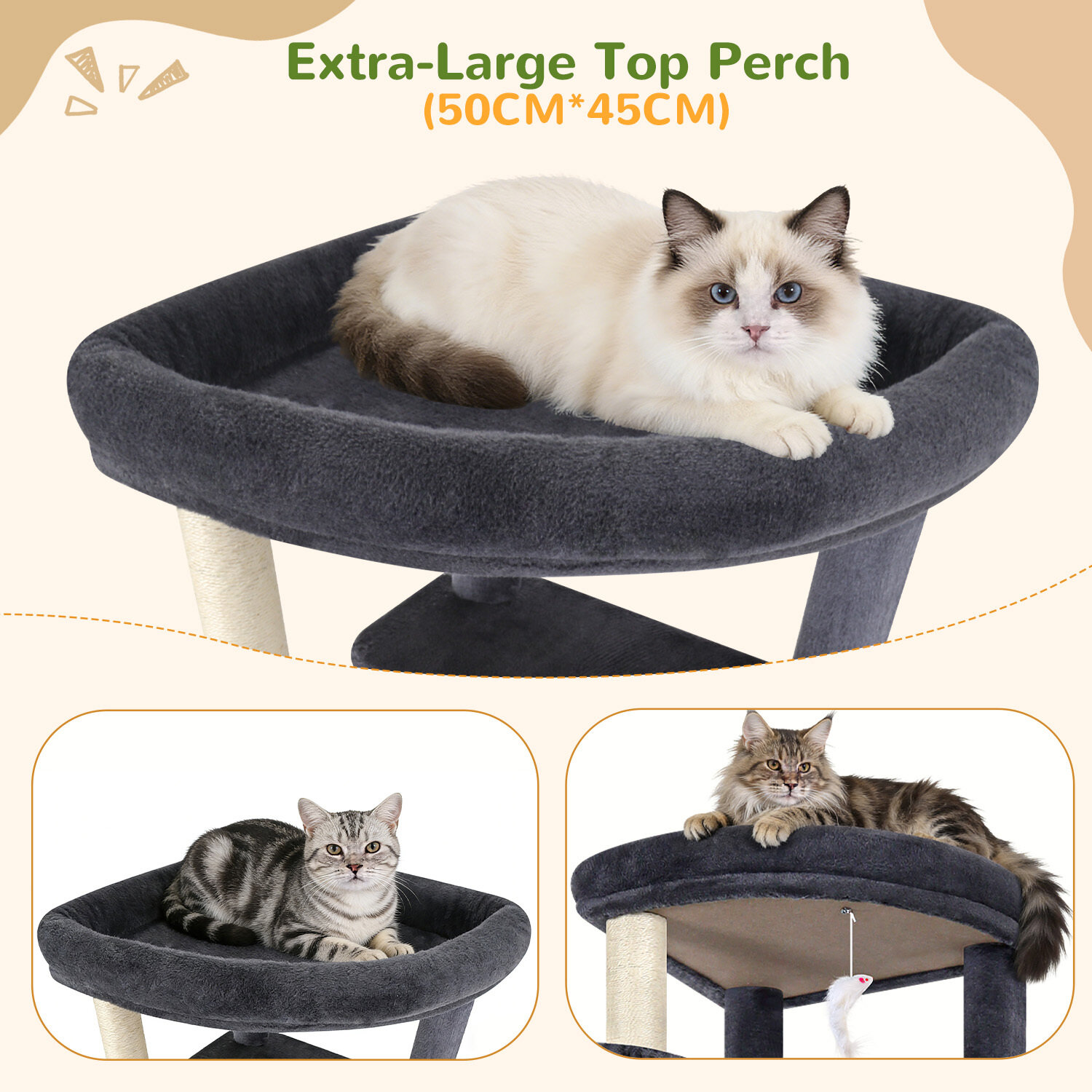 globlazer-c-series-c80-arbre-chat-gris-fonc-80-pouces image 4
