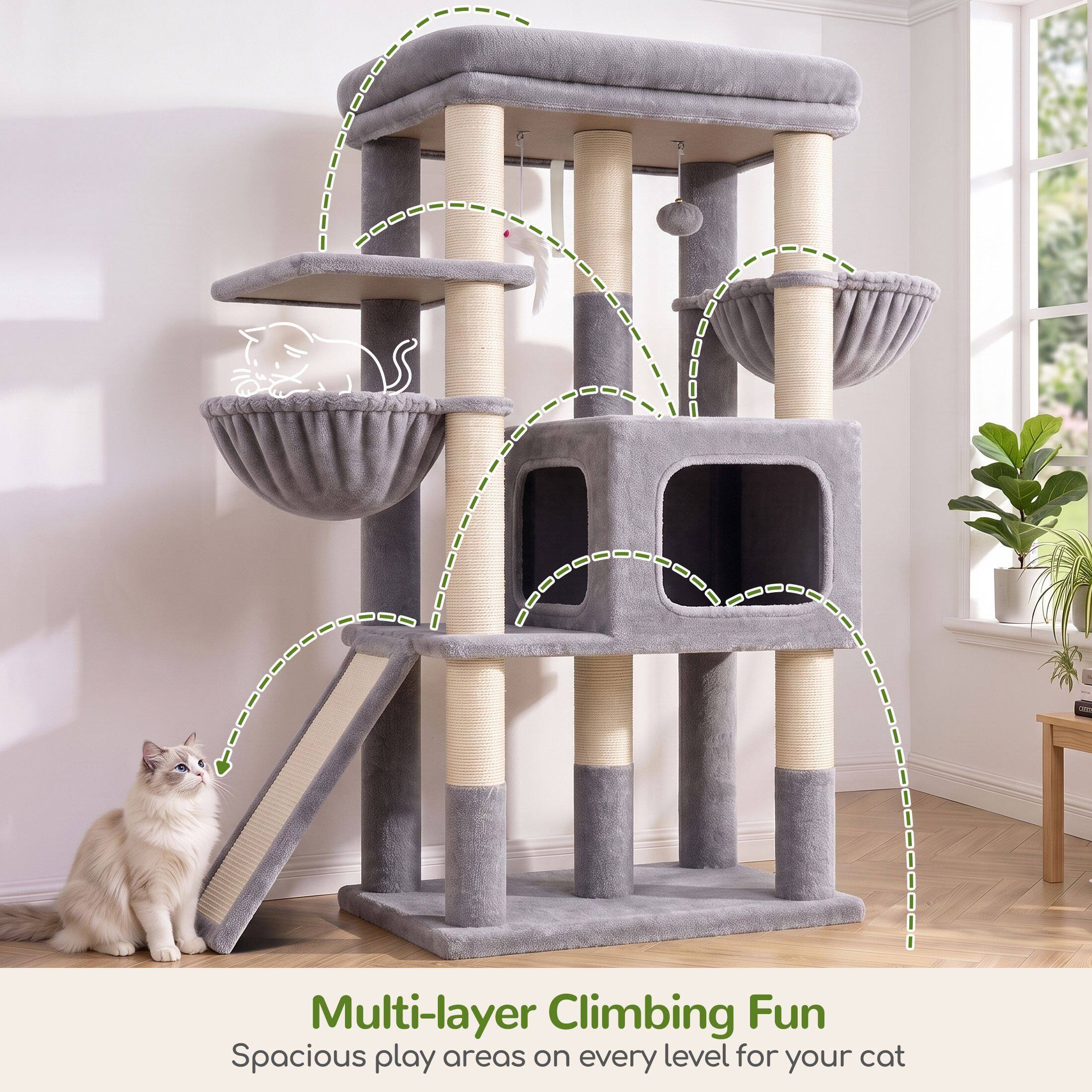 globlazer-s-series-52-pouces-arbre-chat-gris-clair-plateforme-xl image 7