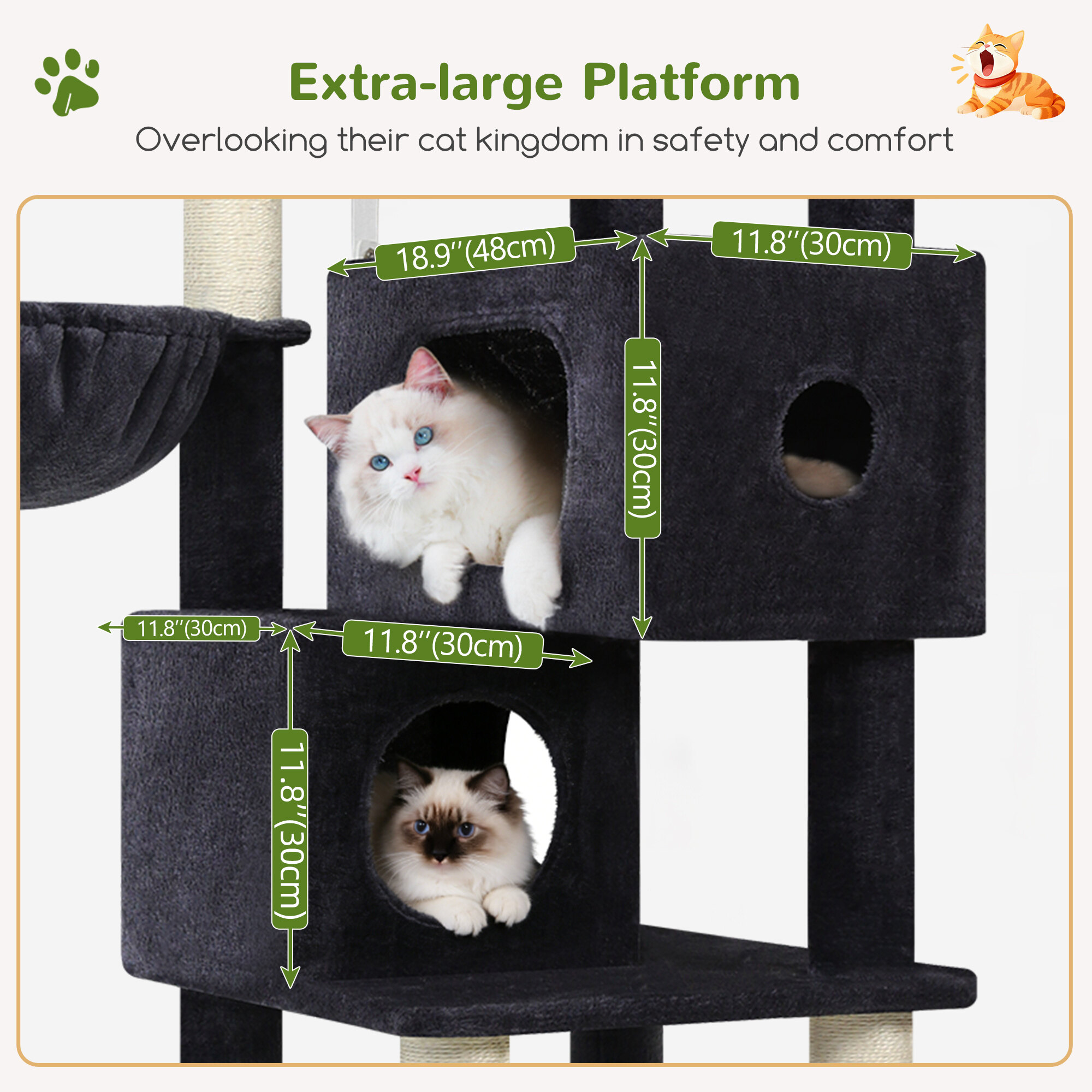 globlazer-s-series-s73-arbre-chat-gris-fonc-73-pouces-grand image 5